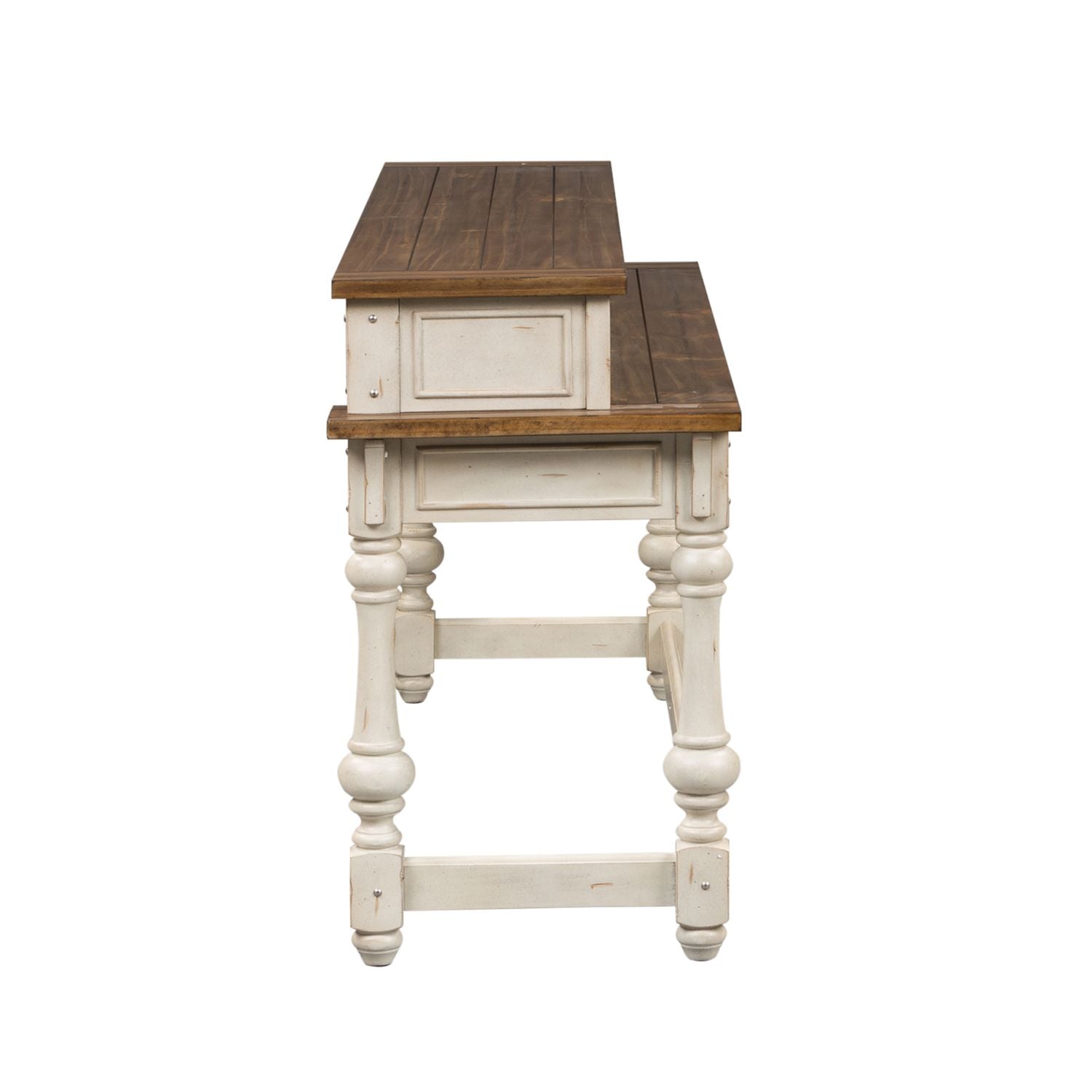 Morgan Creek Console Bar Table in Antique White - Luxury Home Furniture (MI)