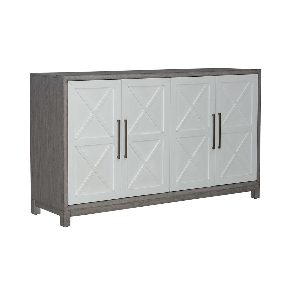Liberty Furniture Palmetto Heights Accent Buffet in Shell White & Driftwood EST SHIP TIME APPX 4 WEEKS image