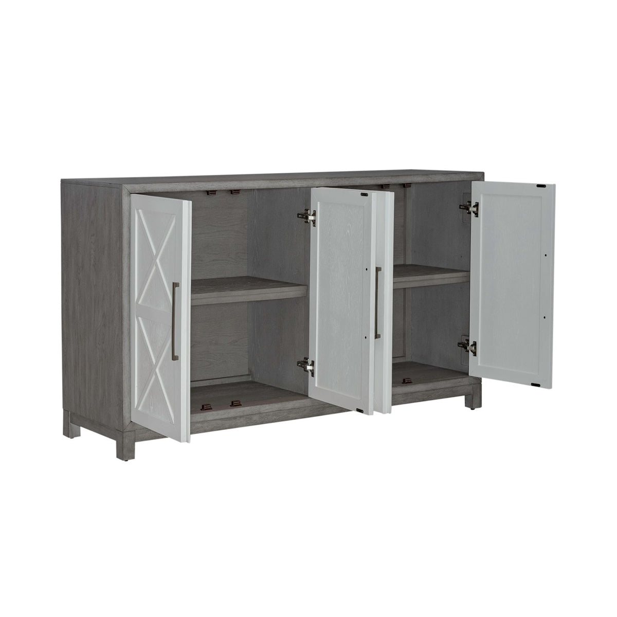 Liberty Furniture Palmetto Heights Accent Buffet in Shell White & Driftwood EST SHIP TIME APPX 4 WEEKS - Luxury Home Furniture (MI)