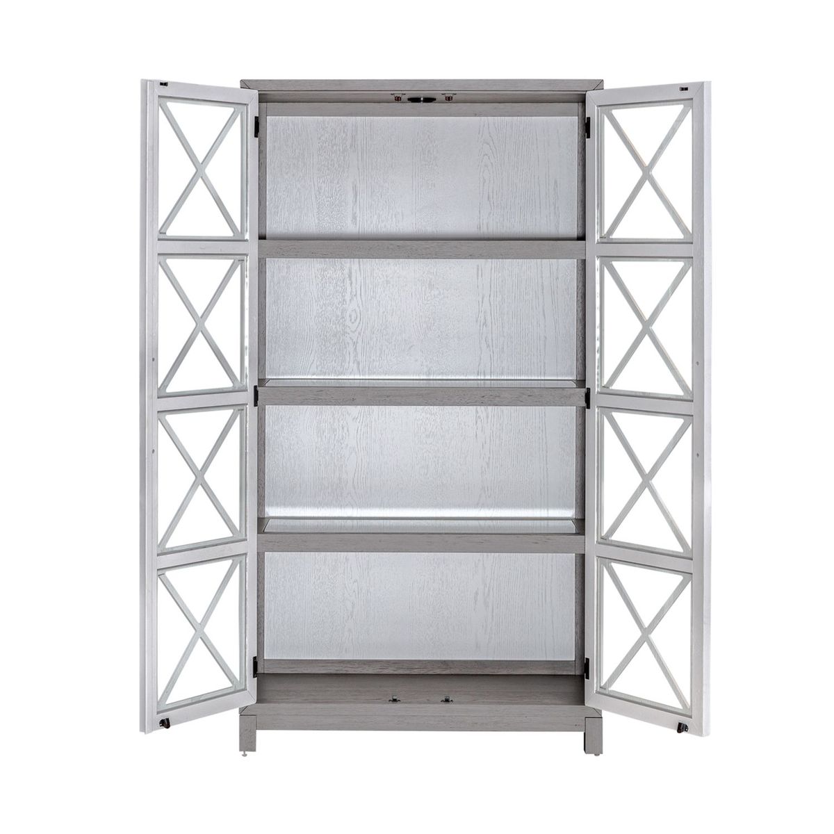 Liberty Furniture Palmetto Heights Bunching Display Cabinet in Two-Tone - Luxury Home Furniture (MI)