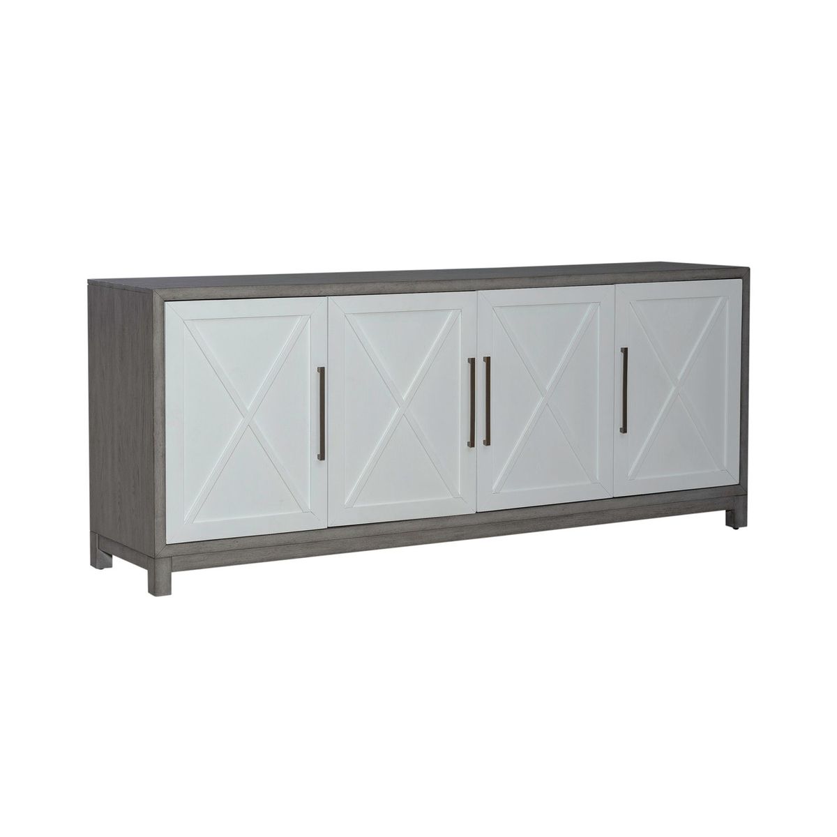 Liberty Furniture Palmetto Heights 78 Inch TV Console in Shell White/ Driftwood image