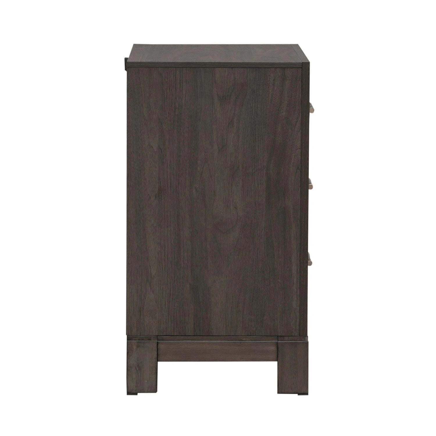 Modern Edge Nightstand w/ Charging Station in Caffe image