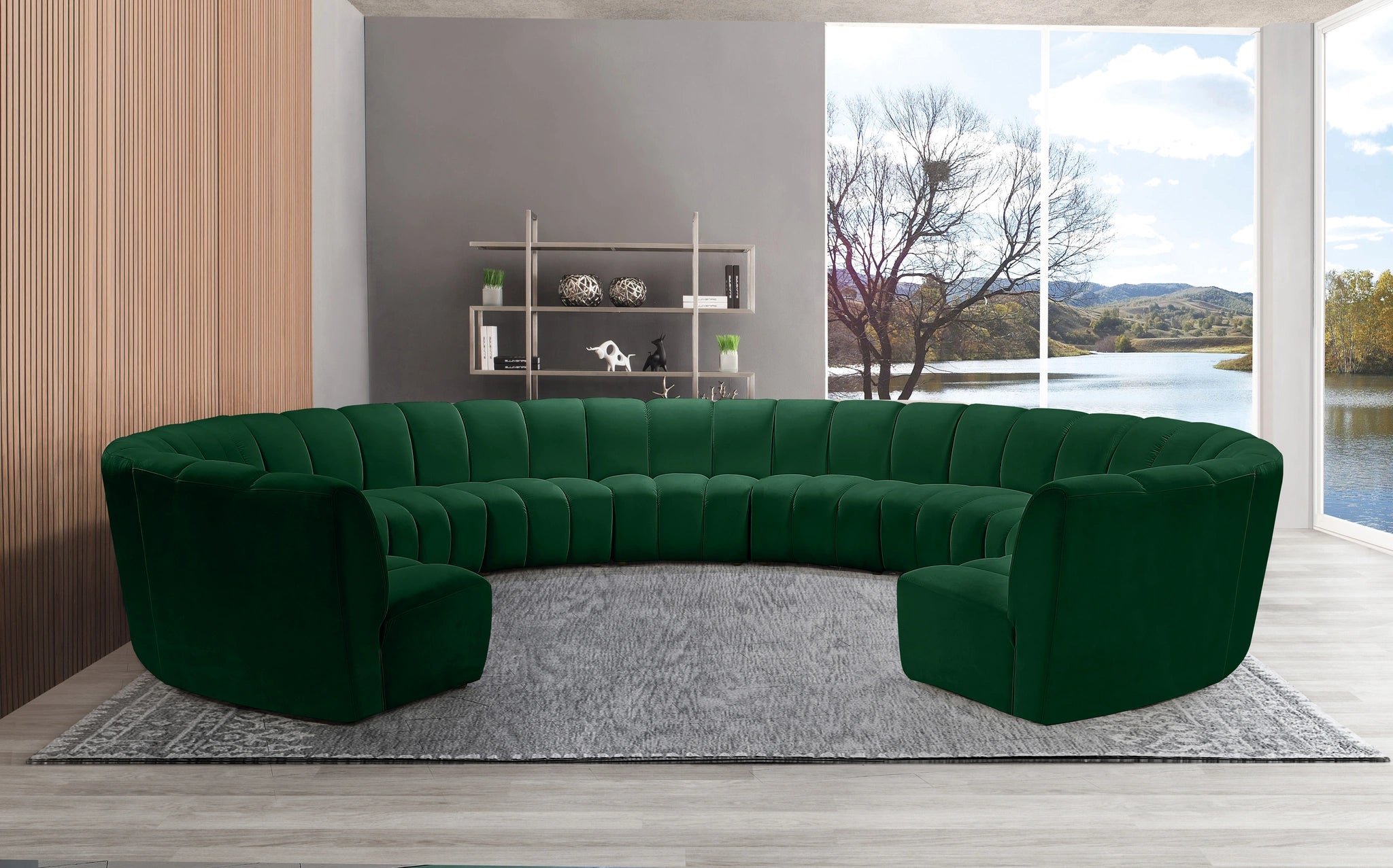 Infinity Green Velvet 11pc. Modular Sectional