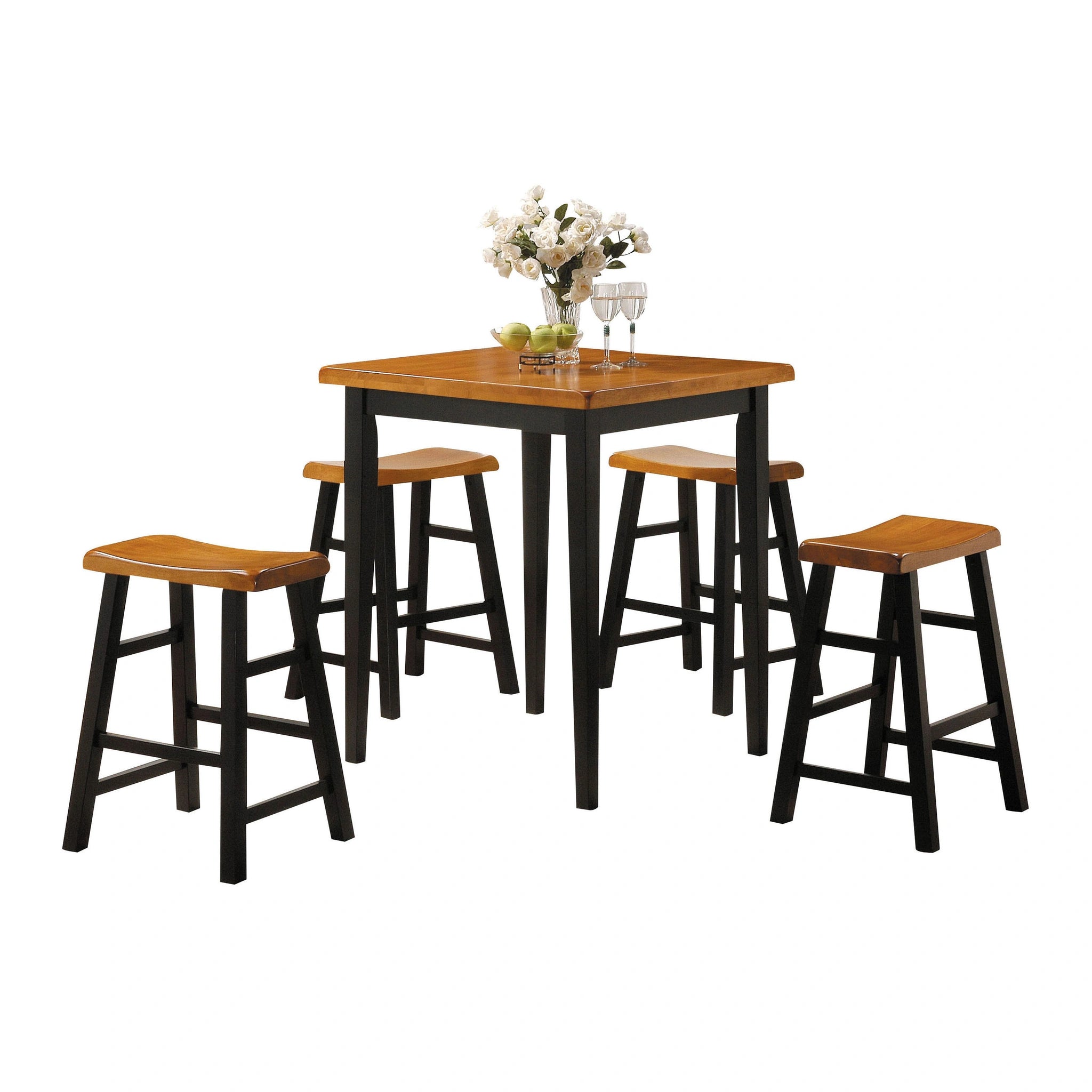 Gaucho Oak & Black Counter Height Set (5Pc Pk)
