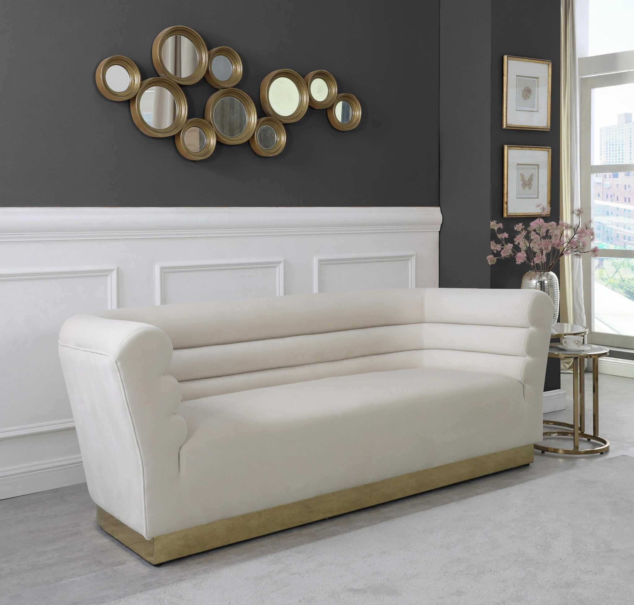 Bellini Cream Velvet Sofa