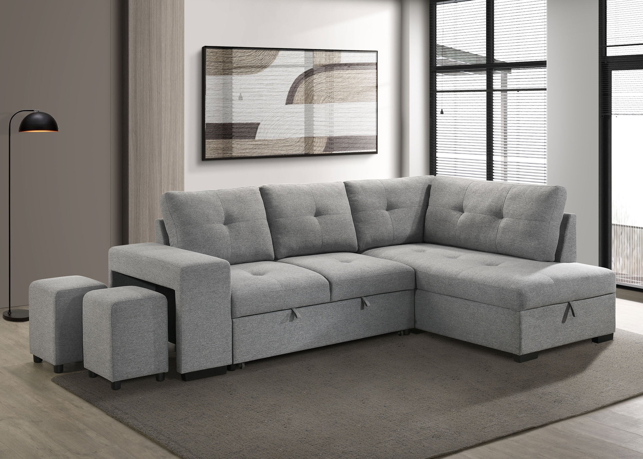 Roanne Pull-Out Sleeper Sectional Sofa - Luxury Home Furniture (MI)
