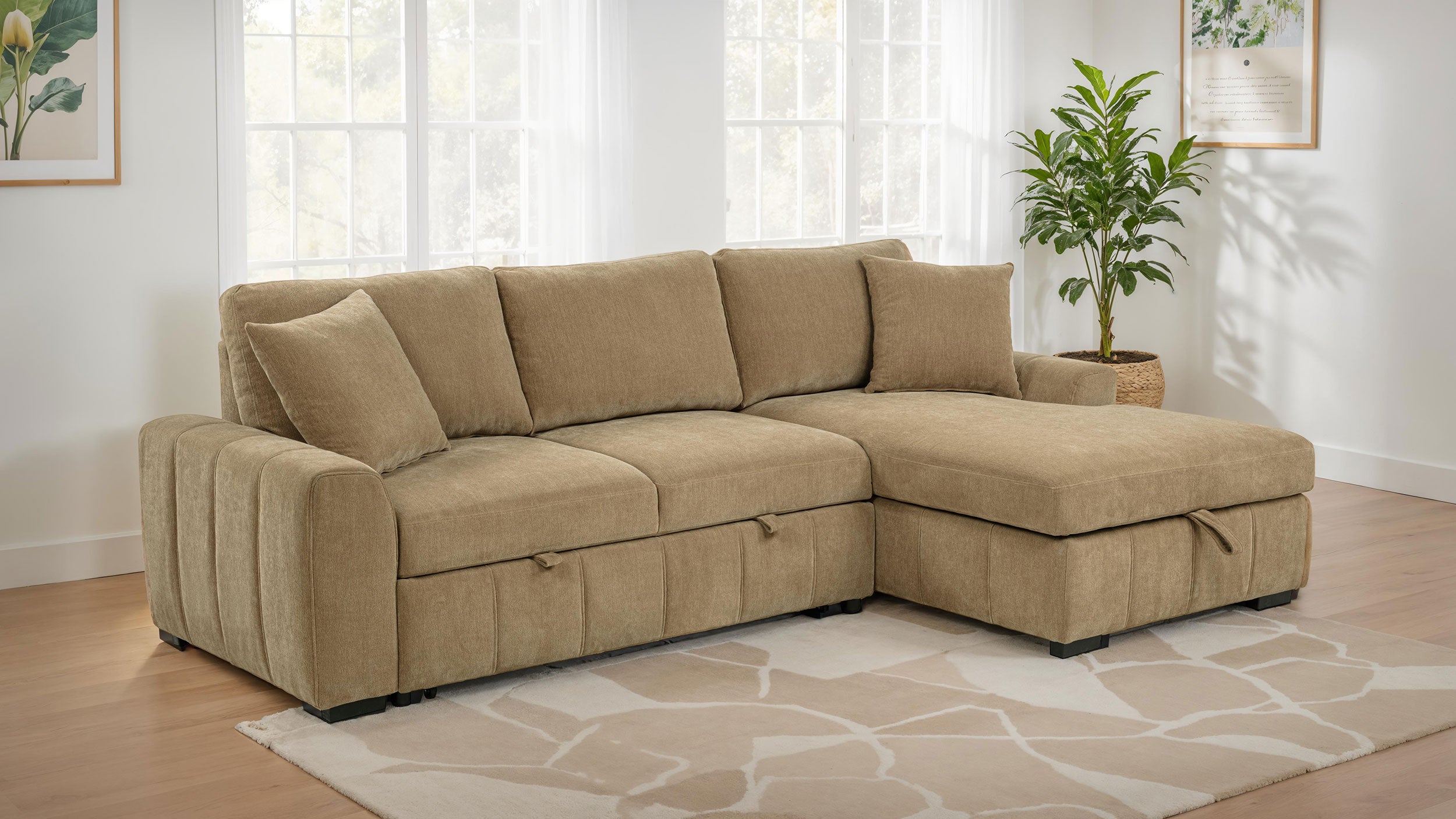 Pastrana Pull-Out Sleeper Sectional Sofa - Luxury Home Furniture (MI)