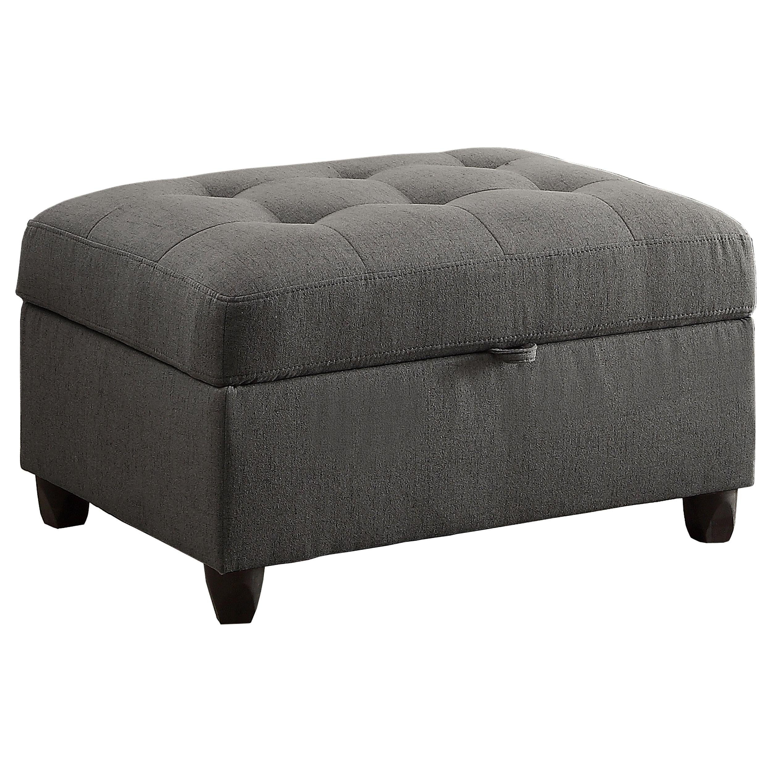 Stonenesse Tufted Storage Ottoman Grey - Luxury Home Furniture (MI)