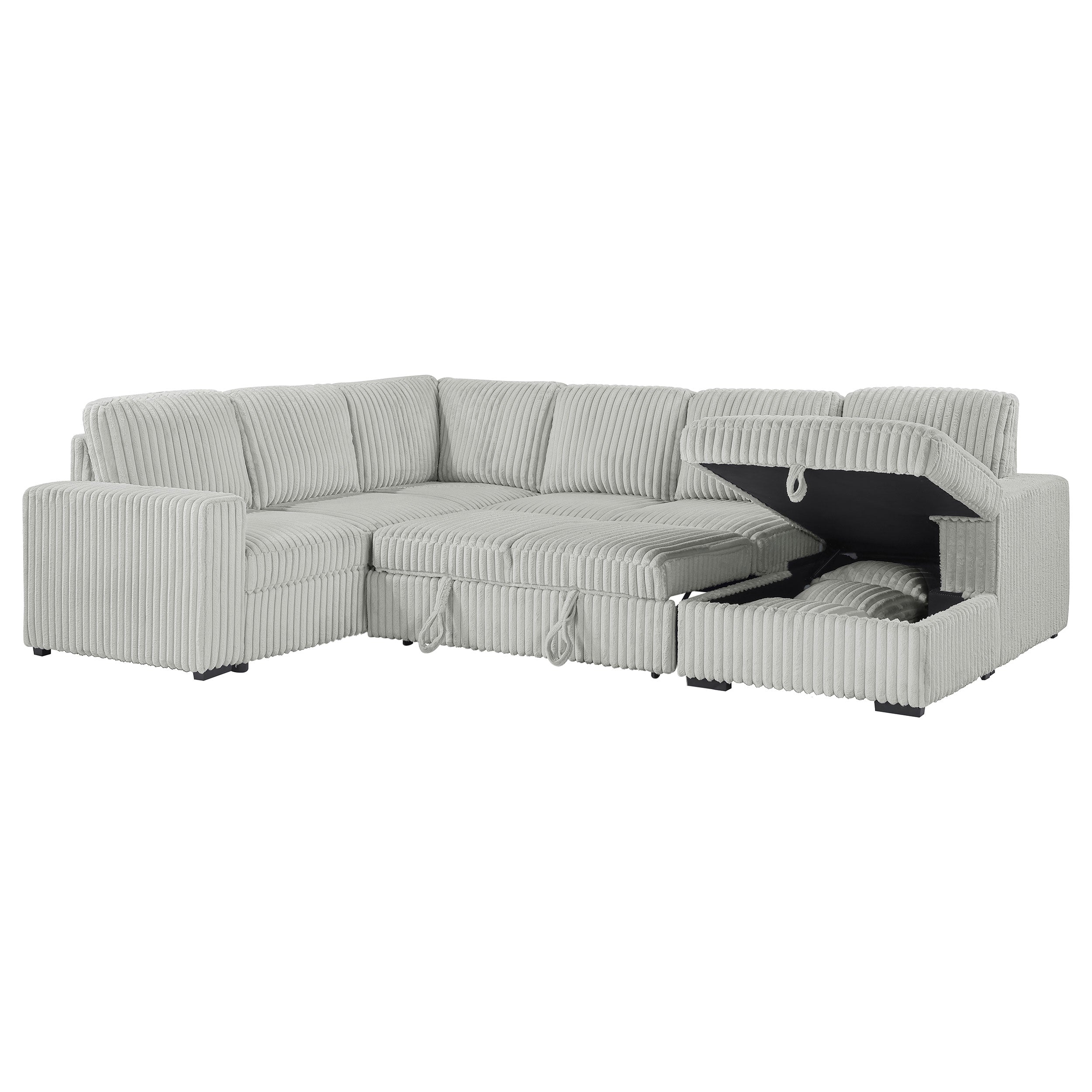 Devonshire Pull-Out Sleeper Sectional Sofa - Luxury Home Furniture (MI)