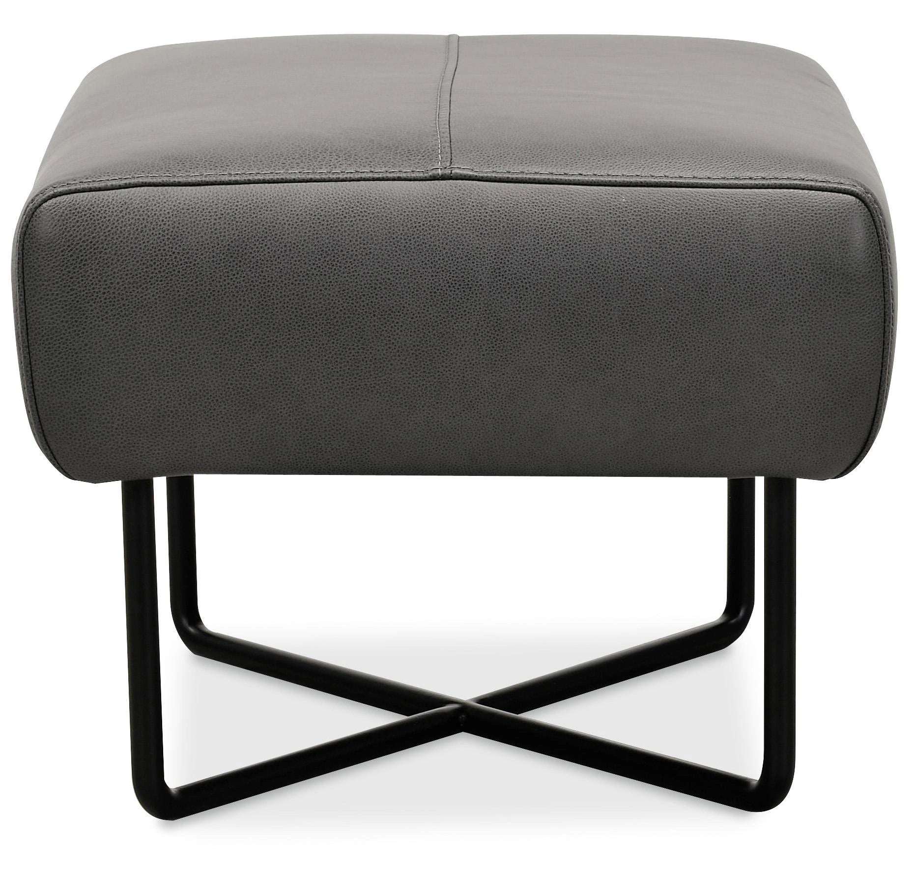 Efron Ottoman w/ Black Metal Base