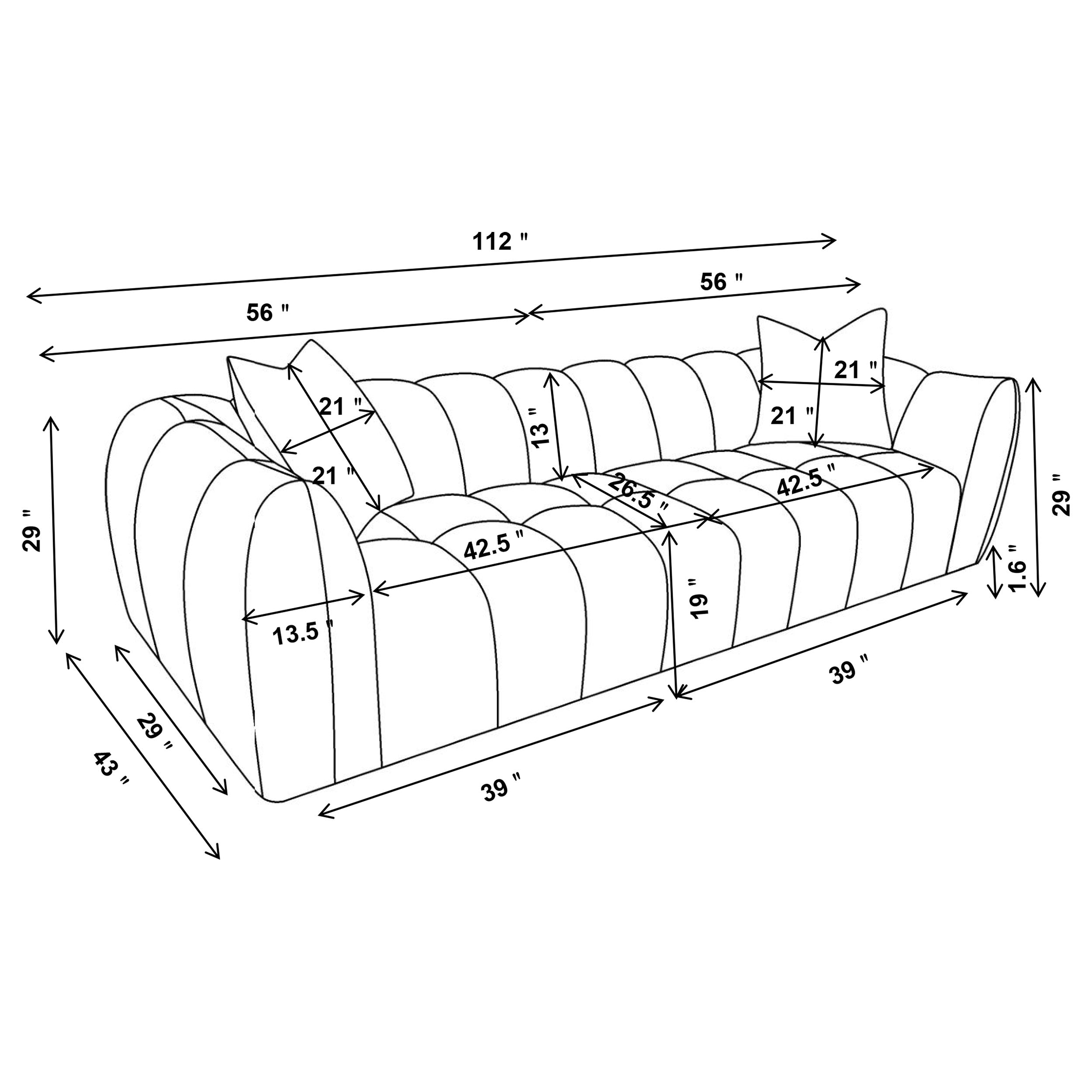 Winchester Stationary Sofa - Luxury Home Furniture (MI)
