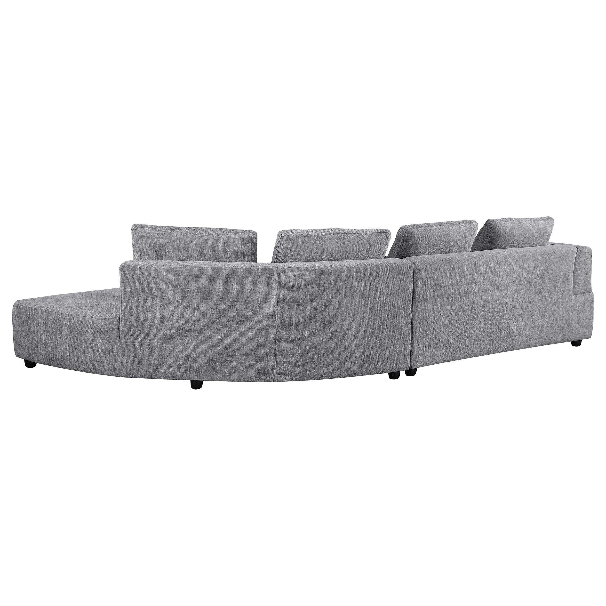 Toscano 134-inch Upholstered Sectional Sofa Grey - Luxury Home Furniture (MI)