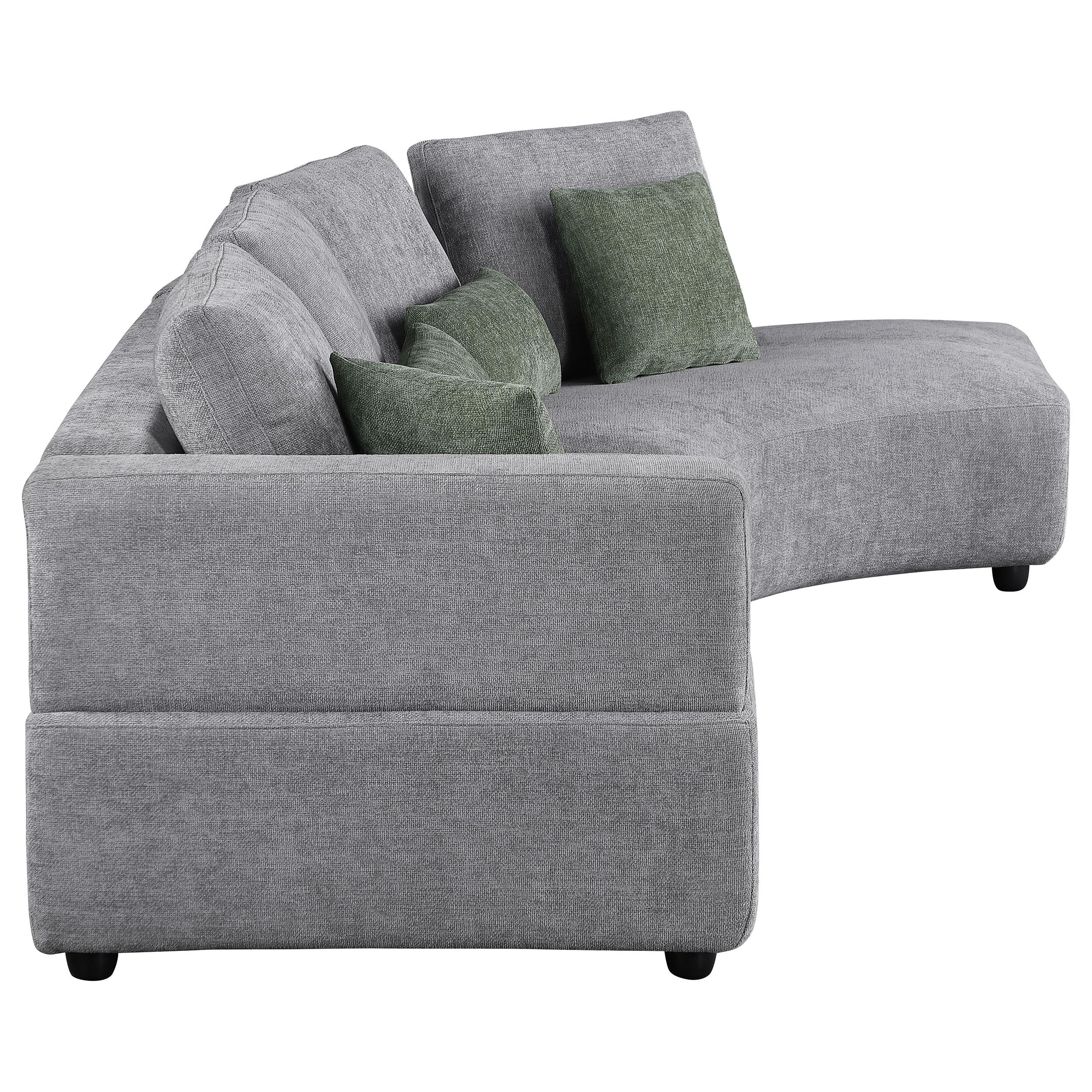 Toscano 134-inch Upholstered Sectional Sofa Grey - Luxury Home Furniture (MI)