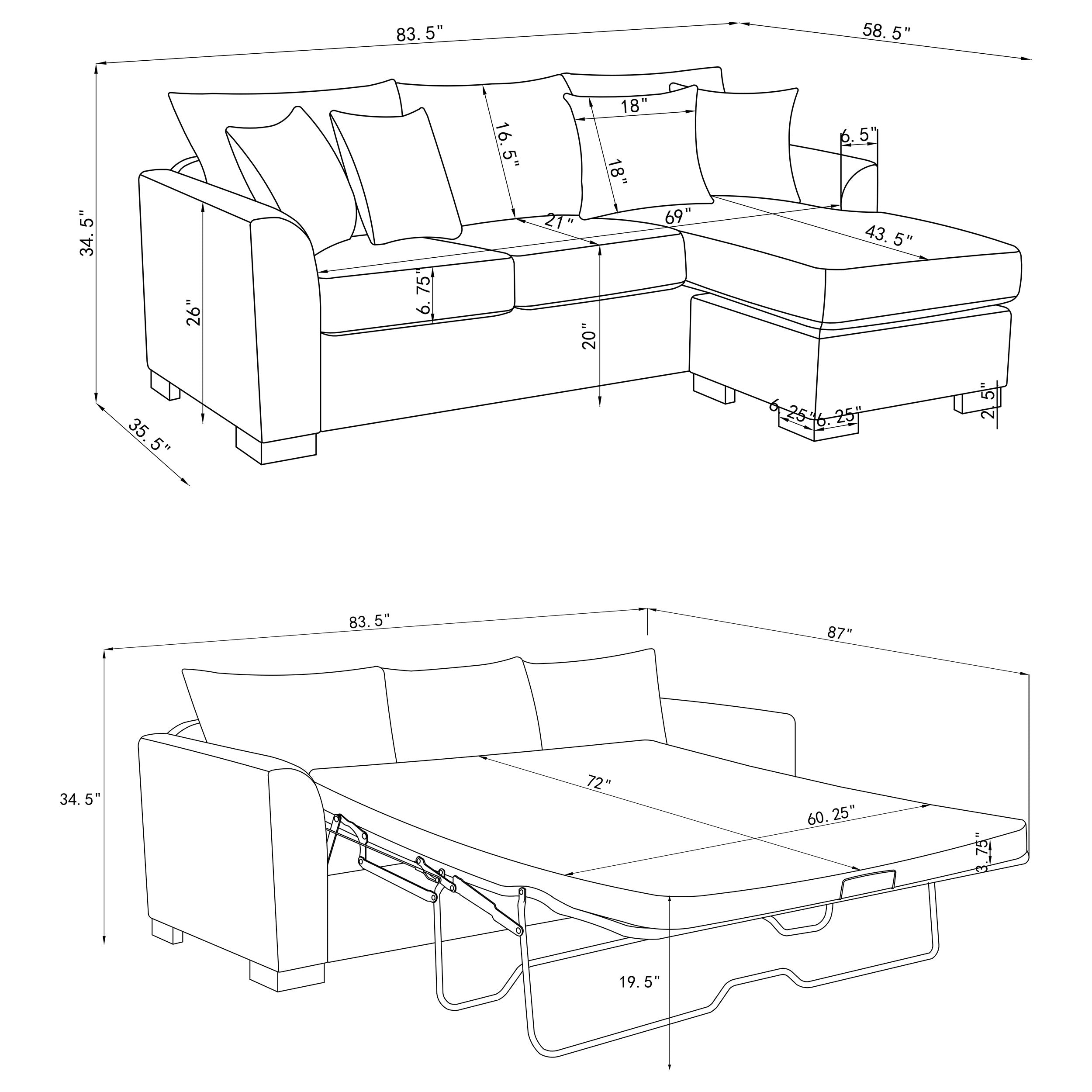 Storey Fold-Out Sleeper Sectional Sofa - Luxury Home Furniture (MI)