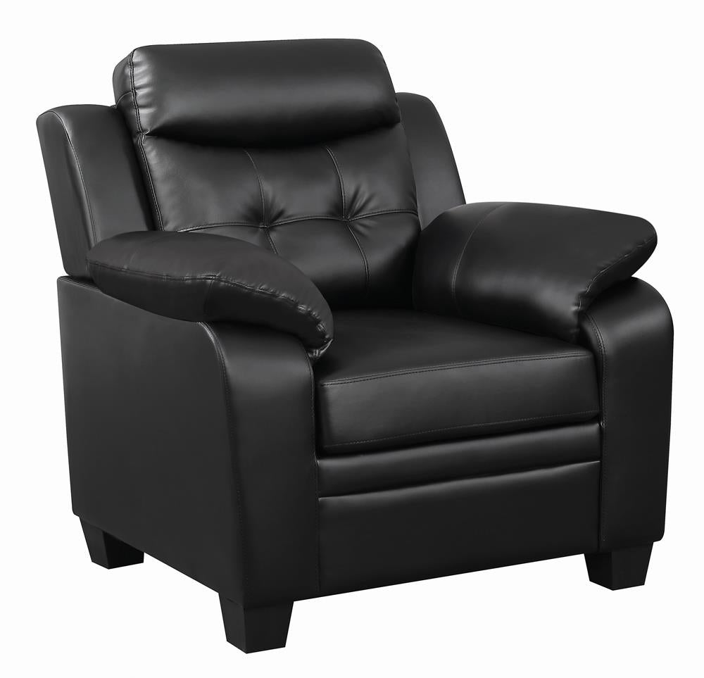 Finley Tufted Upholstered Chair Black - Luxury Home Furniture (MI)