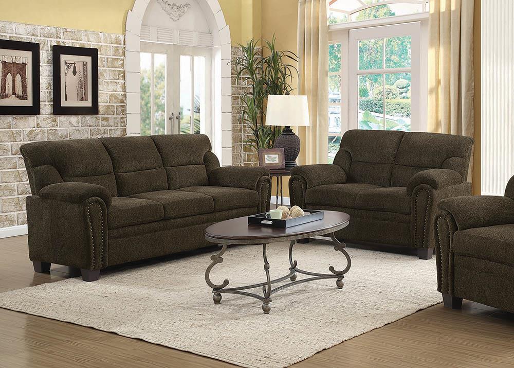 Clementine Upholstered Pillow Top Arm Living Room Set - Luxury Home Furniture (MI)