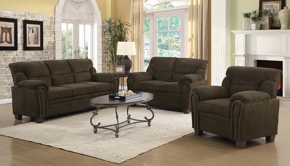 Clementine Upholstered Pillow Top Arm Living Room Set - Luxury Home Furniture (MI)