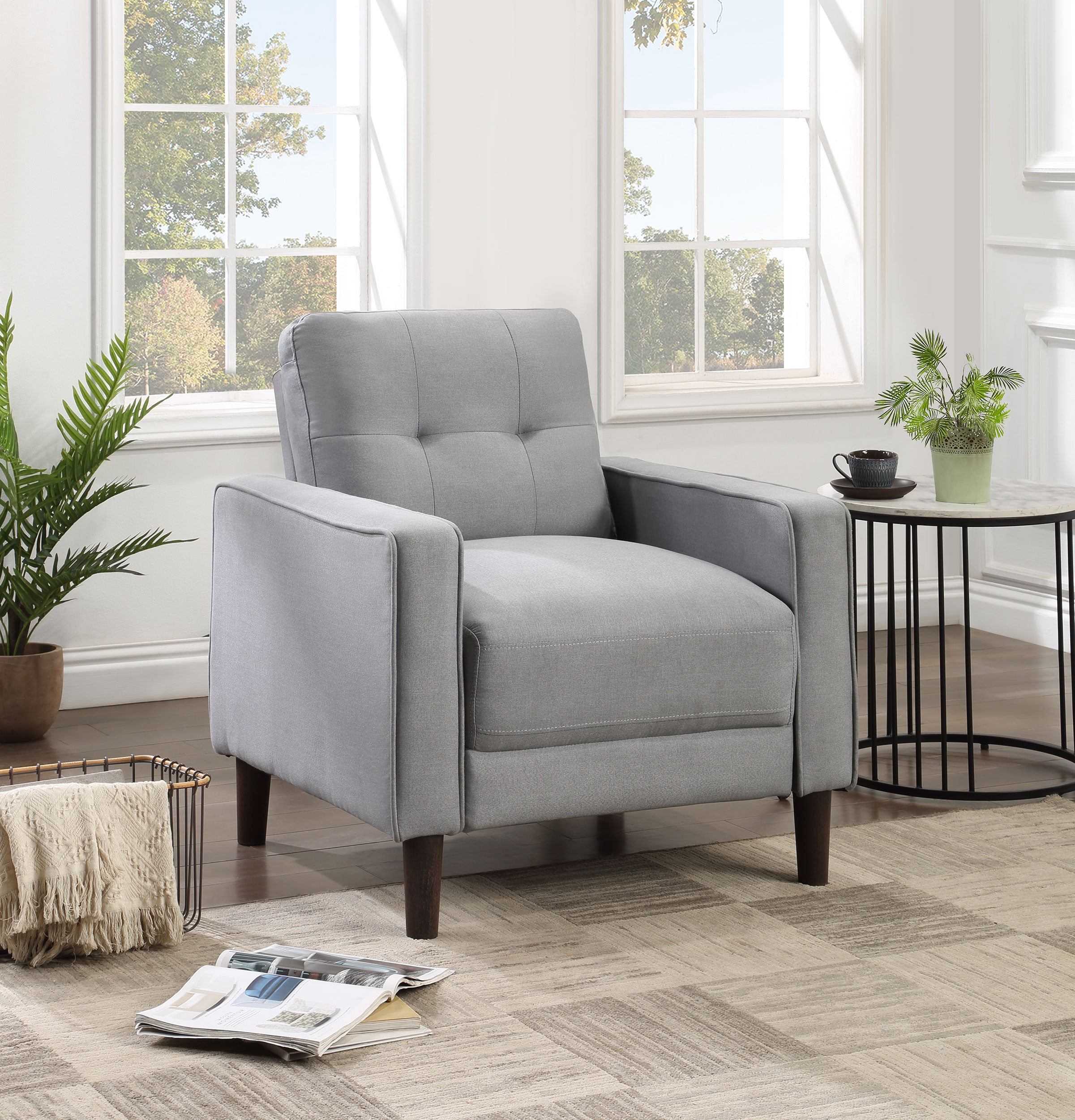 Bowen Upholstered Track Arms Tufted Chair - Luxury Home Furniture (MI)