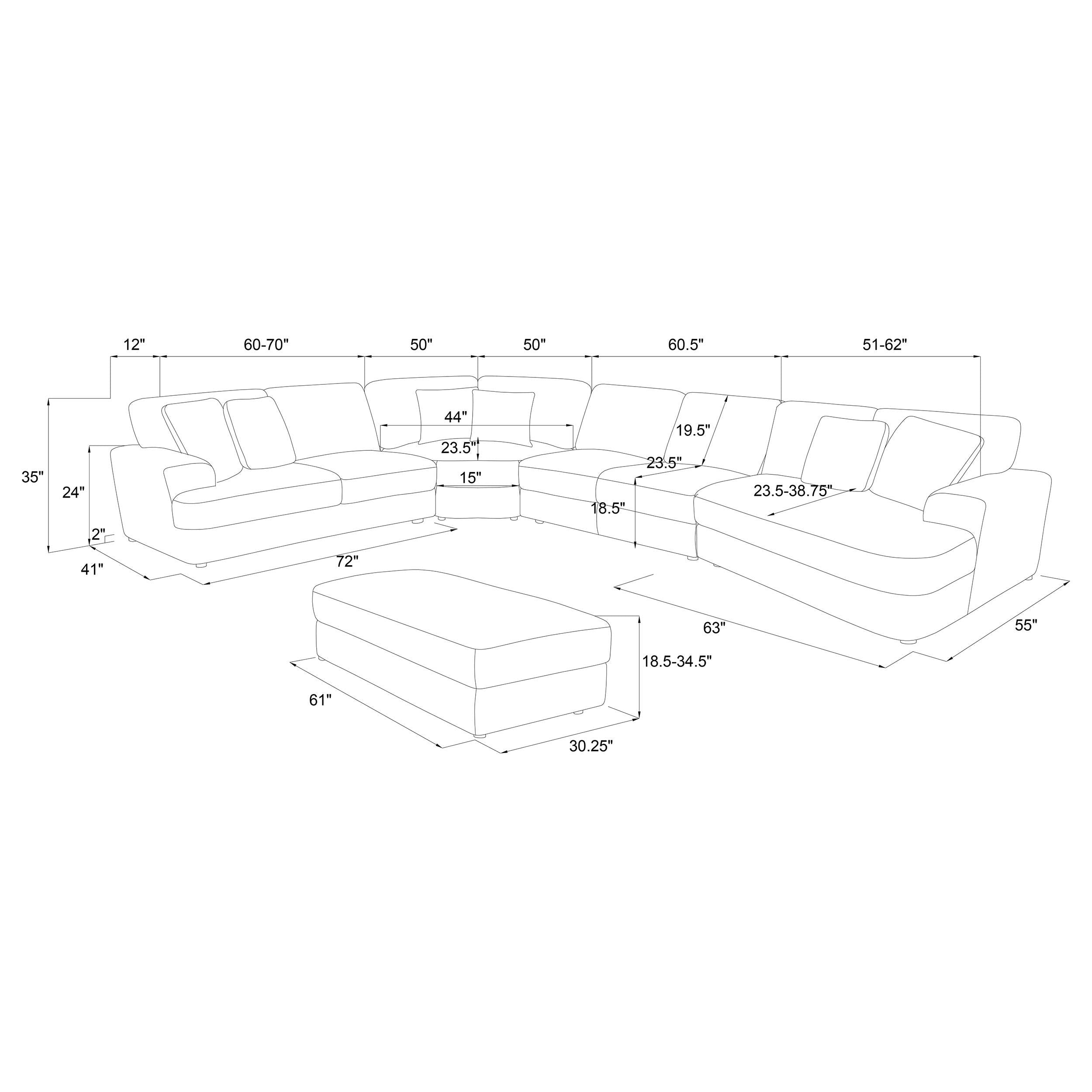Emberson Upholstered Modular Sectional Sofa Ivory