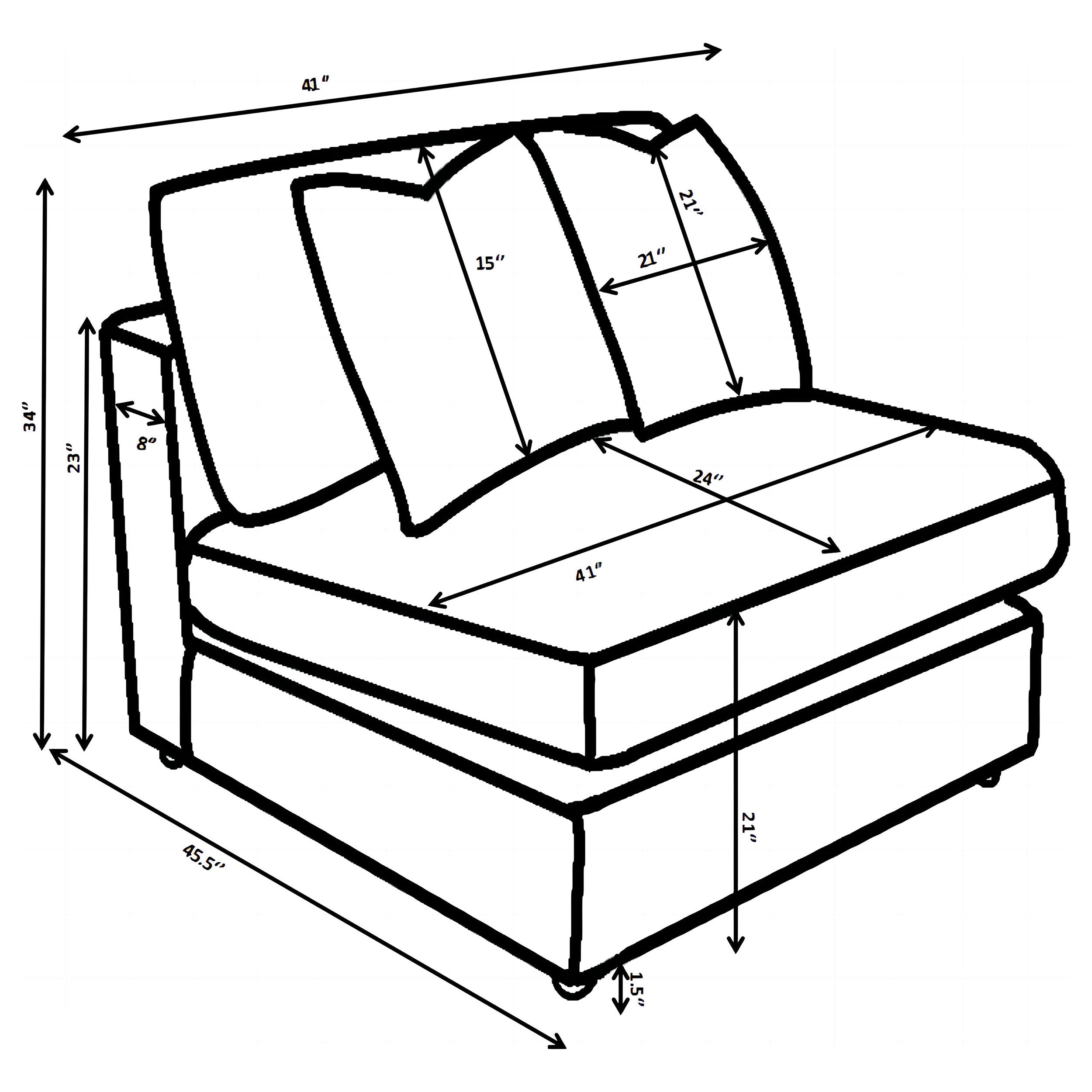 Blaine Armless Chair - Luxury Home Furniture (MI)