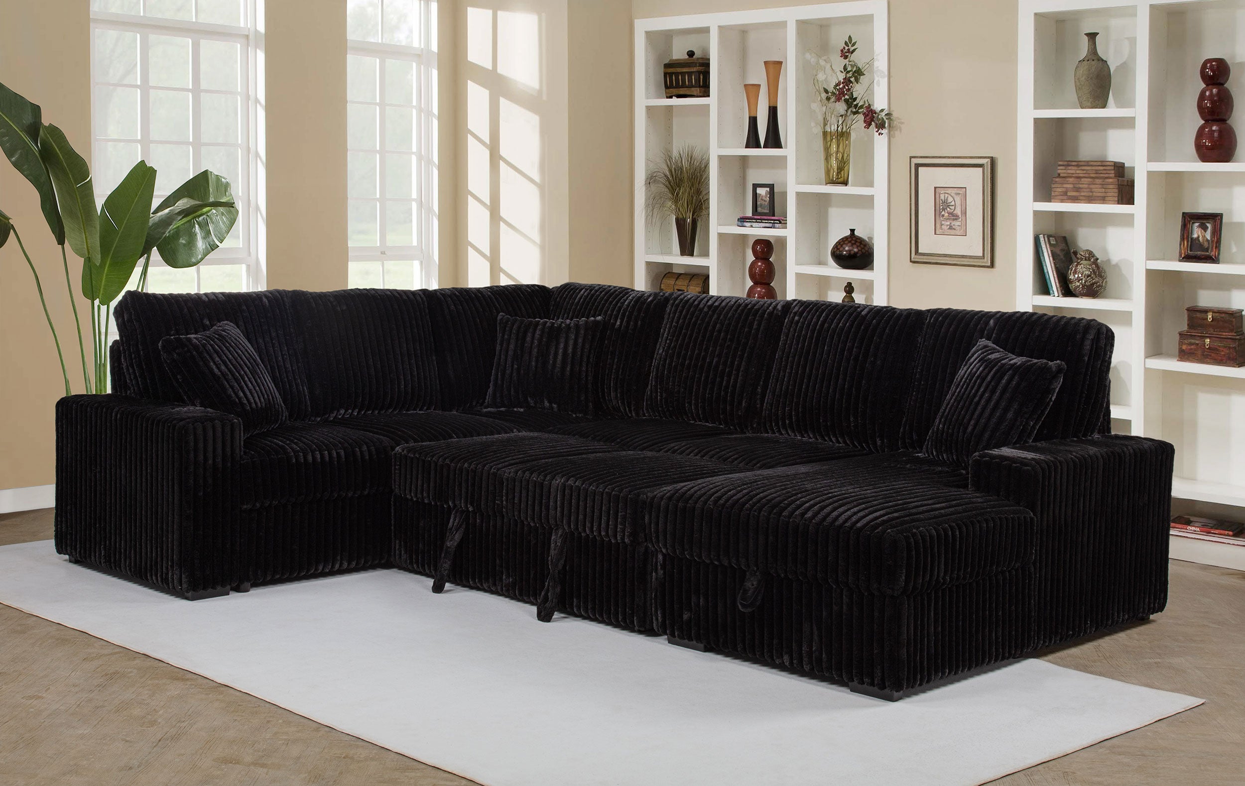 Devonshire Pull-Out Sleeper Sectional Sofa - Luxury Home Furniture (MI)