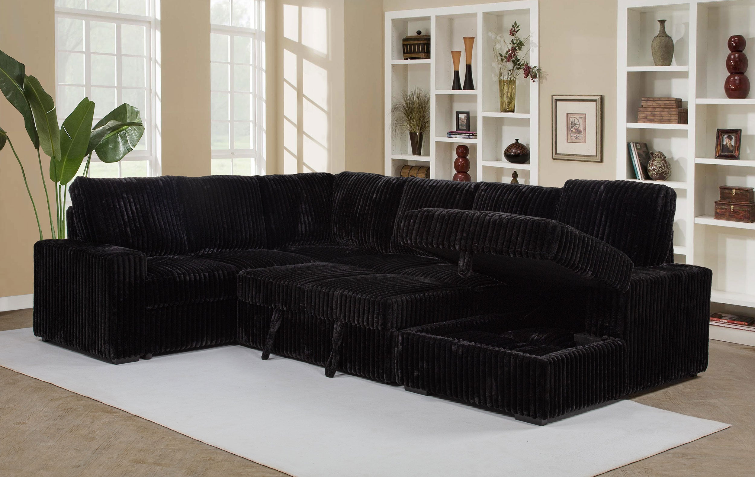 Devonshire Pull-Out Sleeper Sectional Sofa - Luxury Home Furniture (MI)