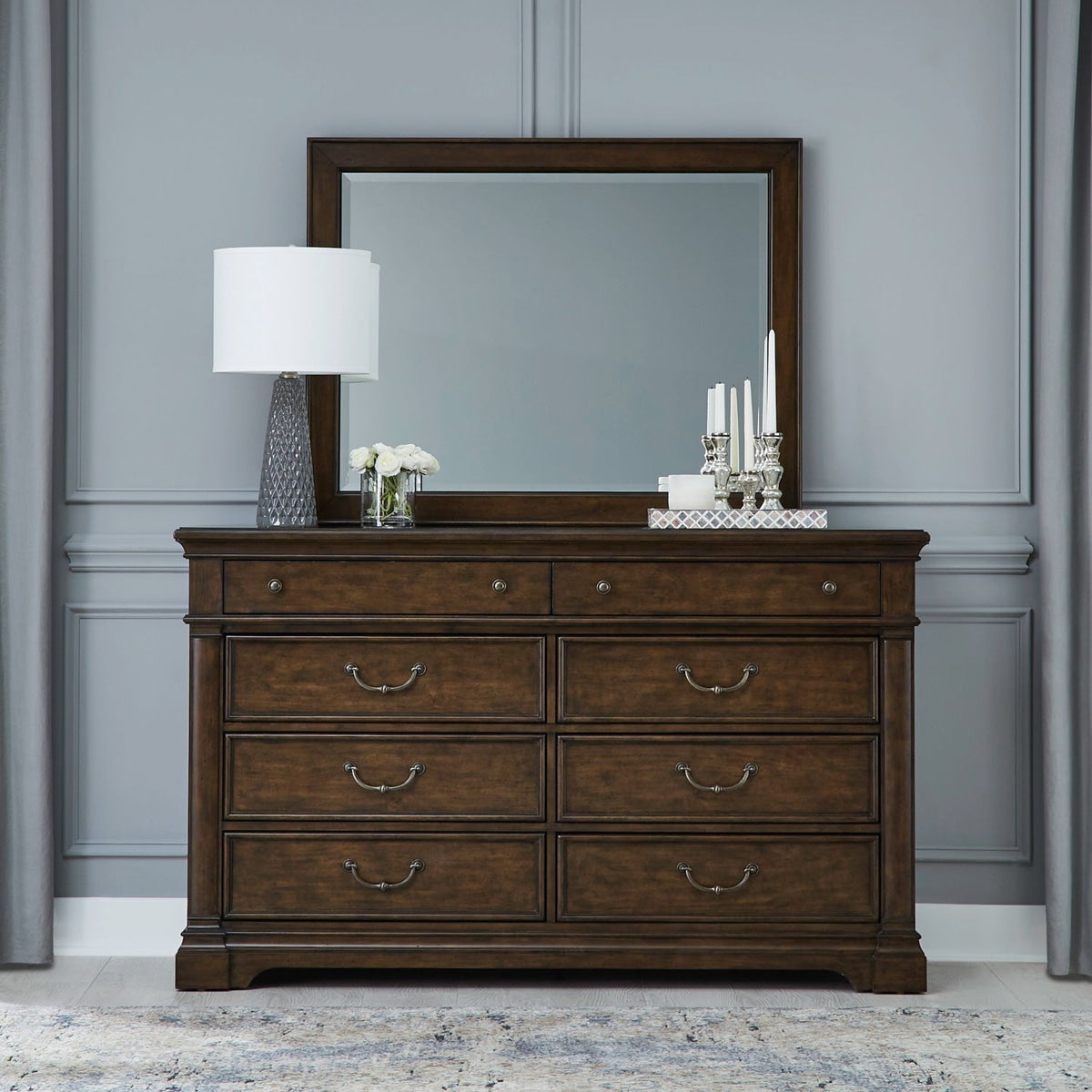 Liberty Furniture Arden Road 8 Drawer Dresser in Satin Cherry