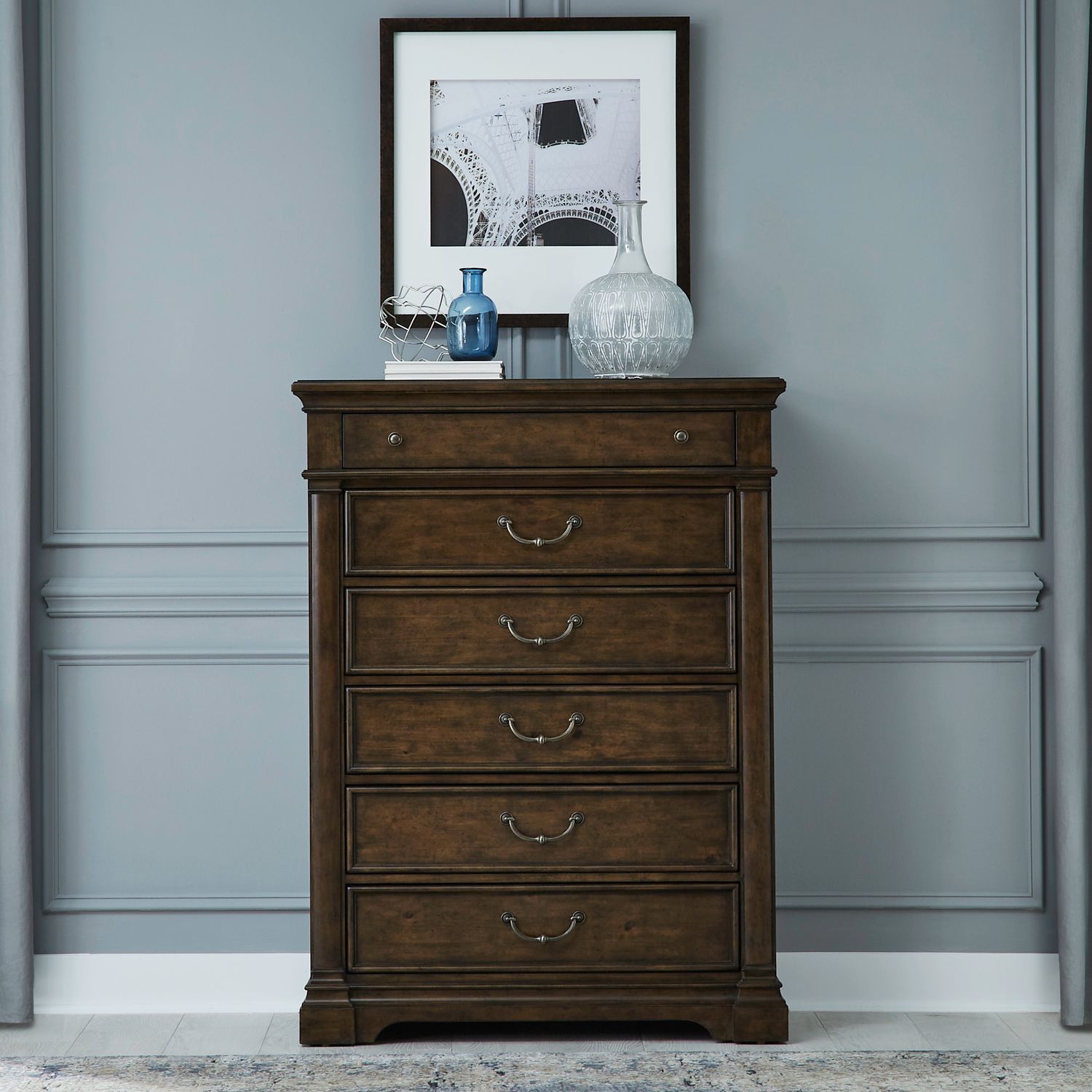 Arden Road 6 Drawer Chest in Satin Cherry image