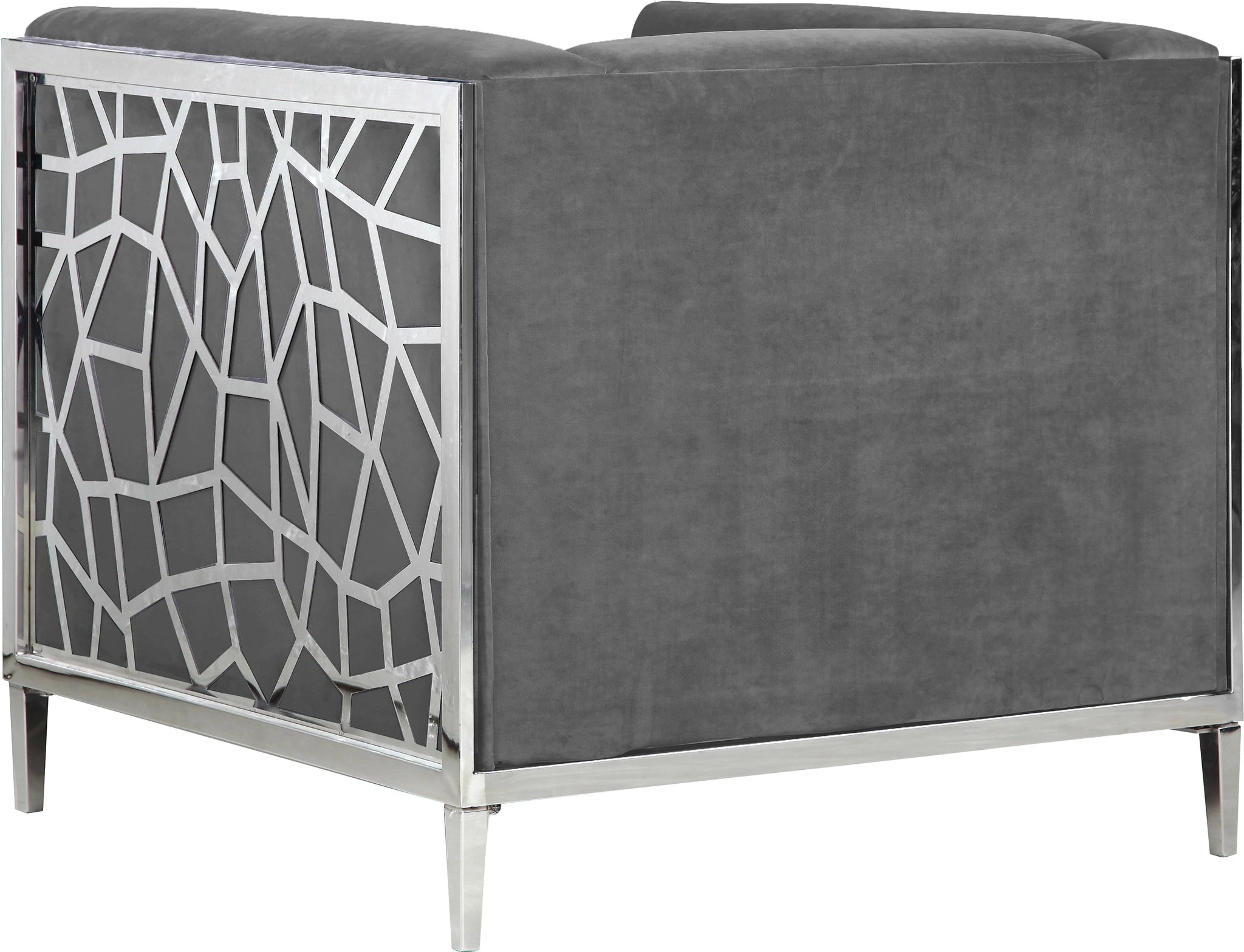 Opal Grey Velvet Chair