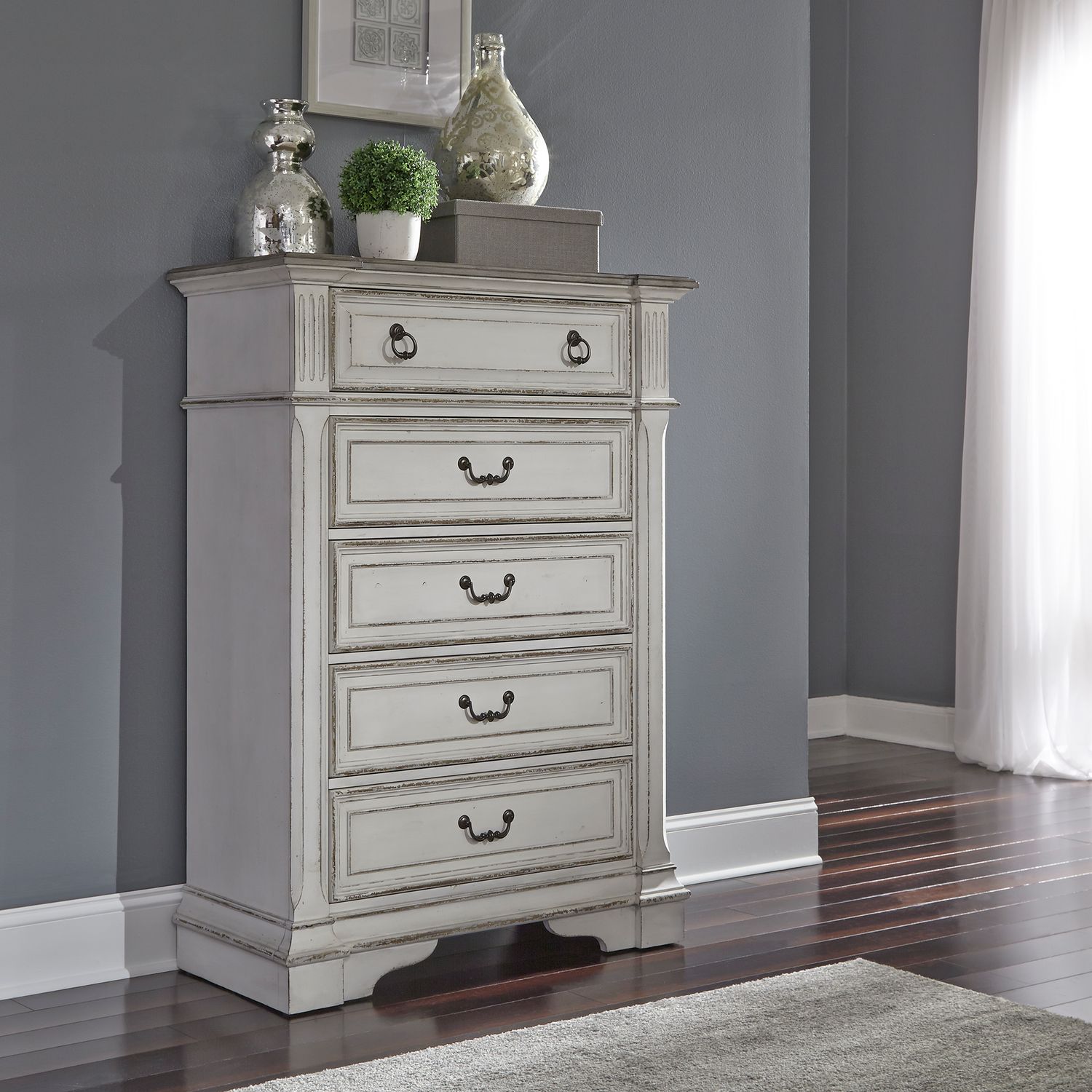 Abbey Park King California Sleigh Bed, Dresser & Mirror, Chest, Night Stand - Luxury Home Furniture (MI)