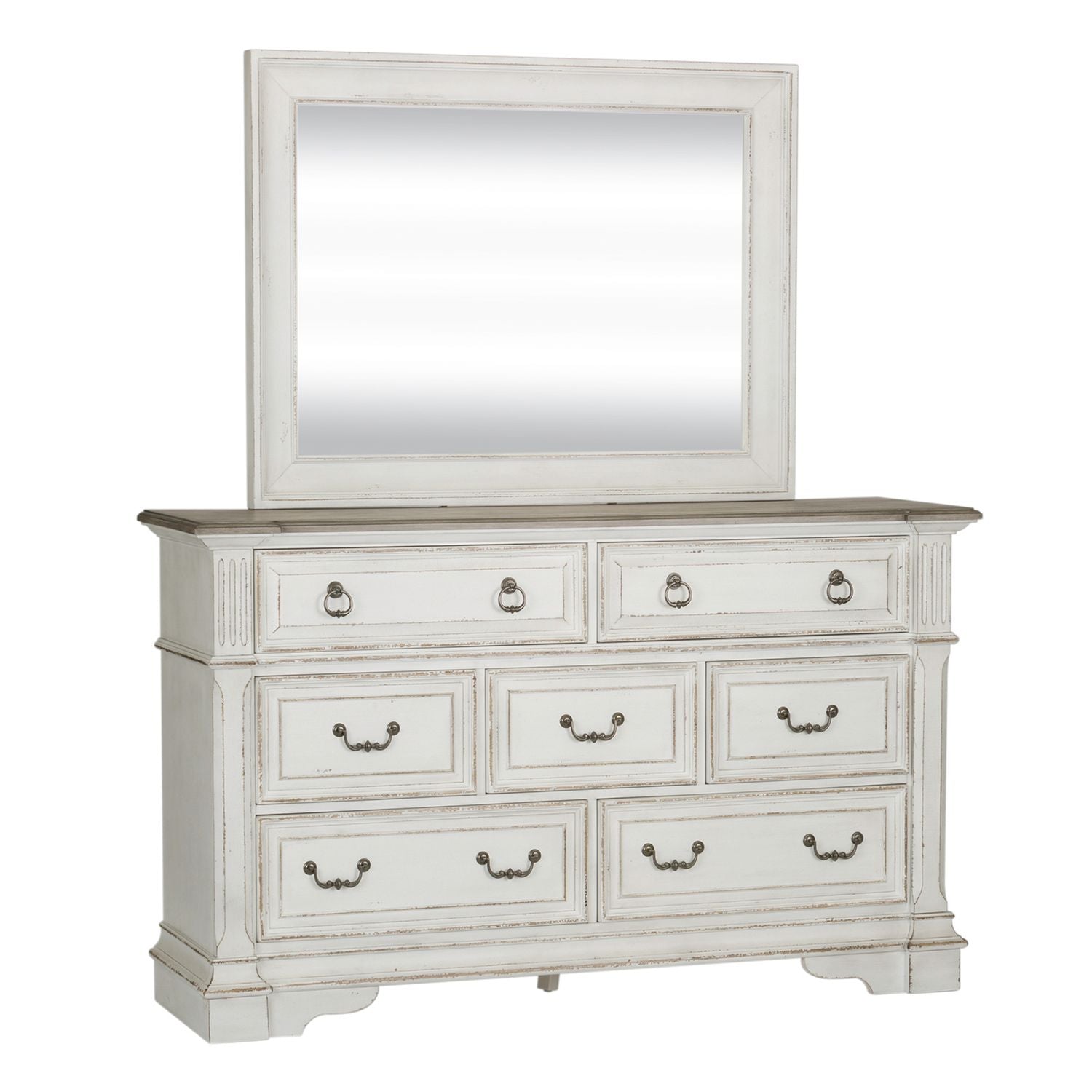 Abbey Park King Panel Bed, Dresser & Mirror - Luxury Home Furniture (MI)