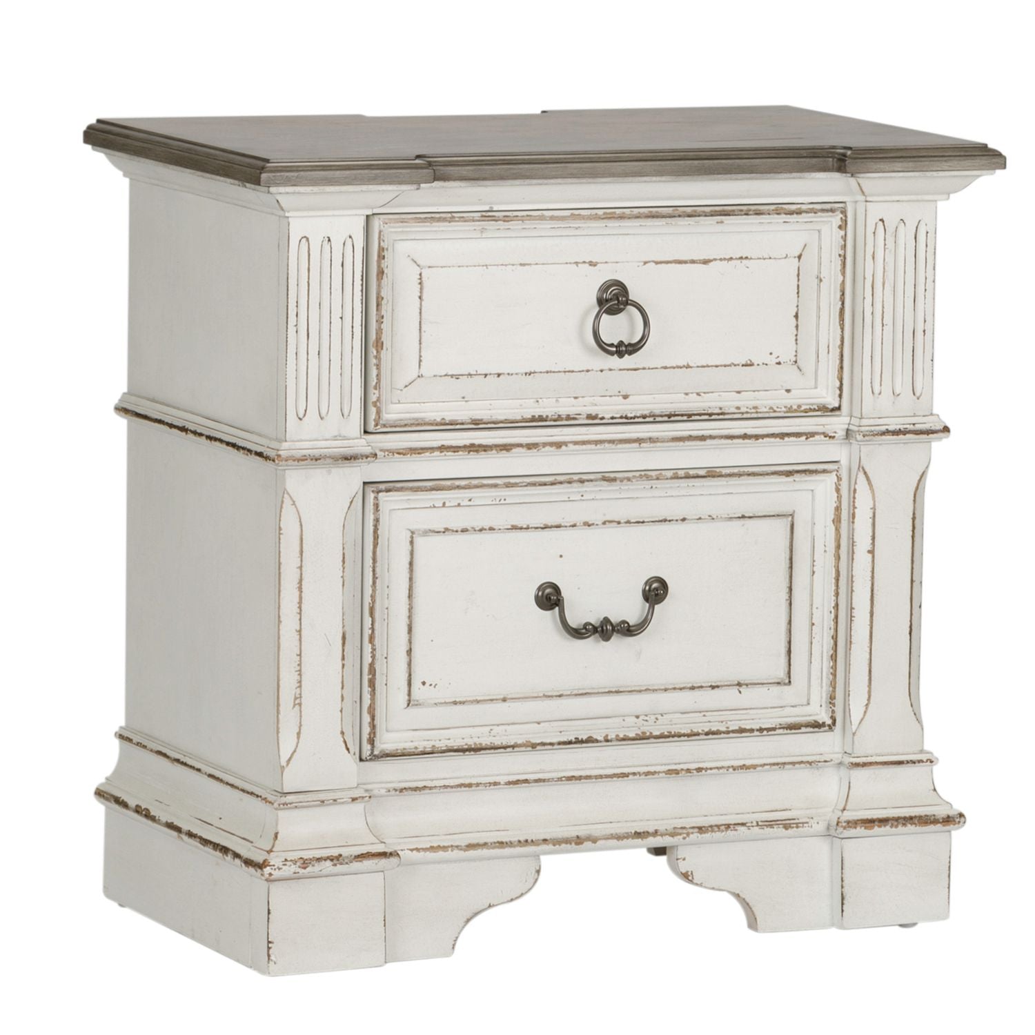 Abbey Park Drawer Nightstand in Antique White - Luxury Home Furniture (MI)