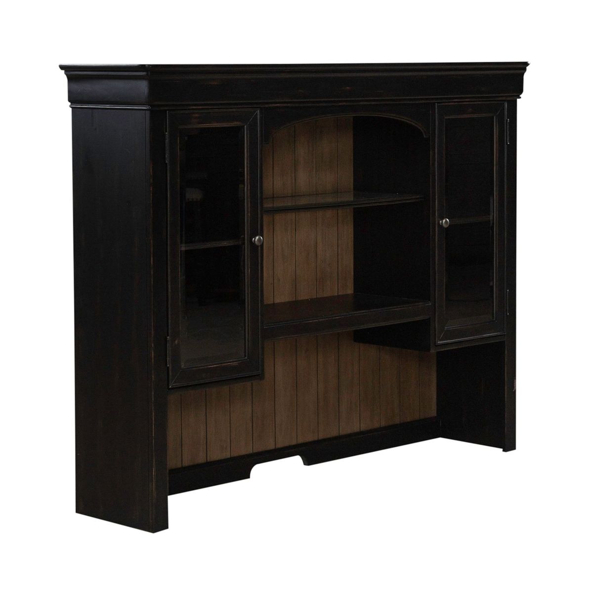 Liberty Furniture Meritage 5 Piece Junior Executive Set in Aged Charcoal w/ Rub Thru/Caramel - Luxury Home Furniture (MI)