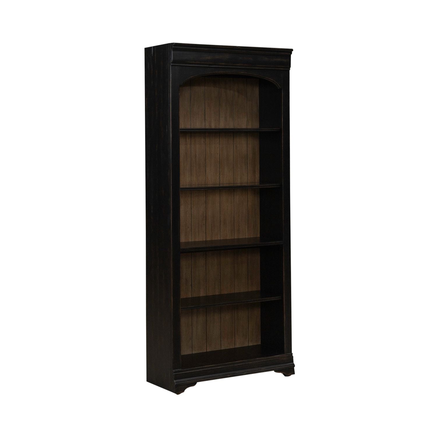 Meritage 2pc Bunching Bookcase in Aged Charcoal w/ Rub Thru/Caramel - Luxury Home Furniture (MI)