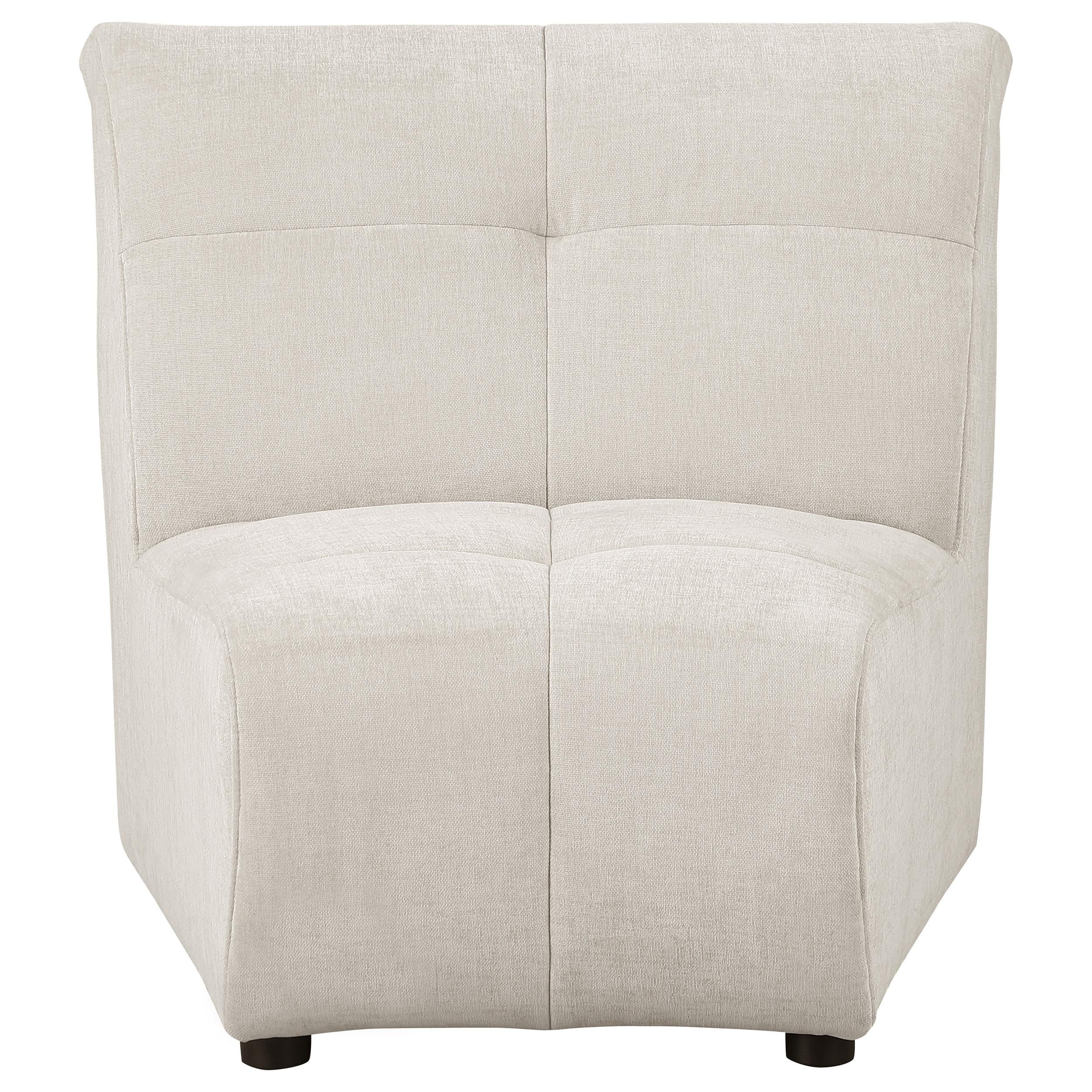 Charlotte Upholstered Curved Armless Chair Ivory - Luxury Home Furniture (MI)