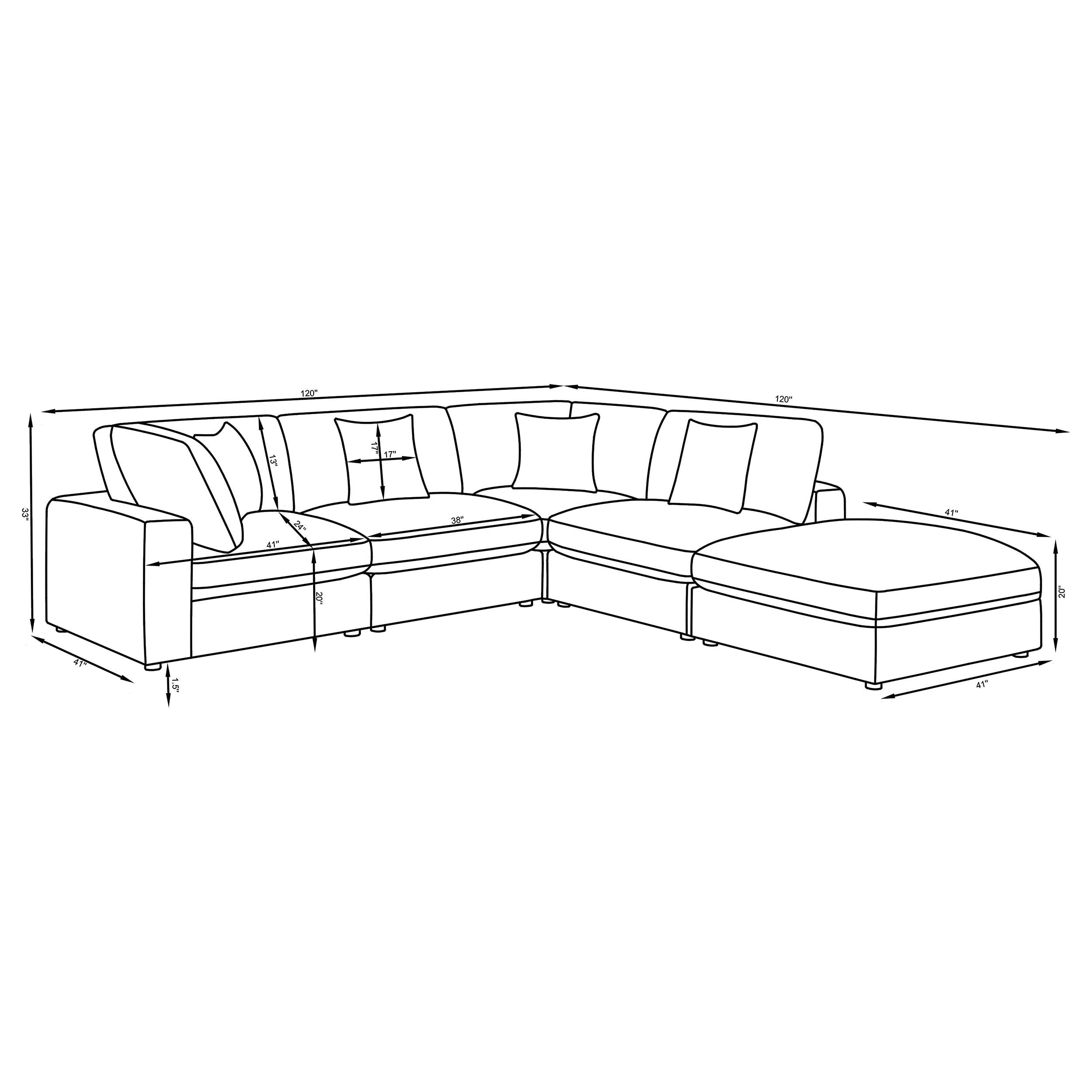 Serene 5-piece Upholstered Modular Sectional Sofa Beige - Luxury Home Furniture (MI)