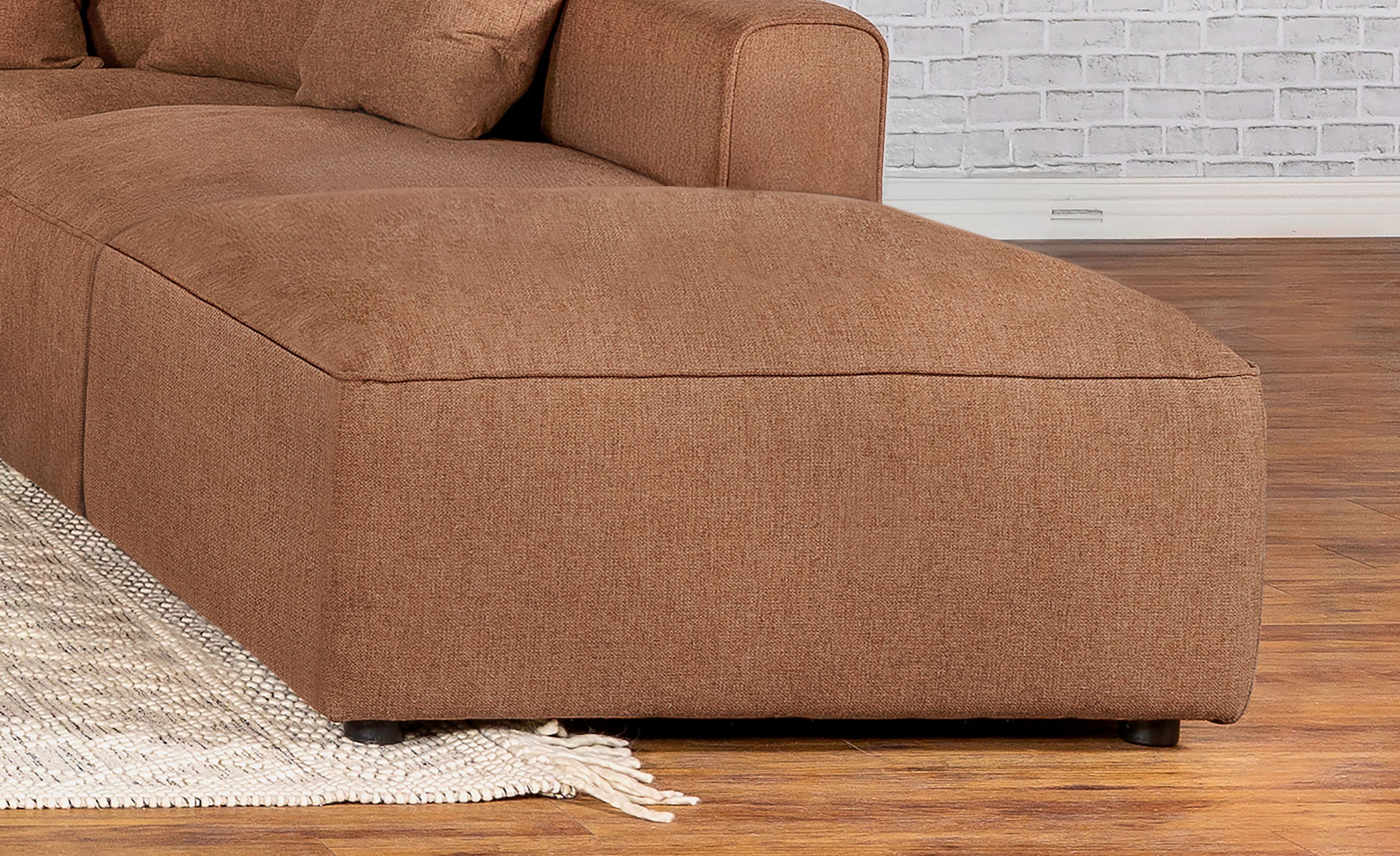 Jennifer Upholstered Ottoman Terracotta - Luxury Home Furniture (MI)