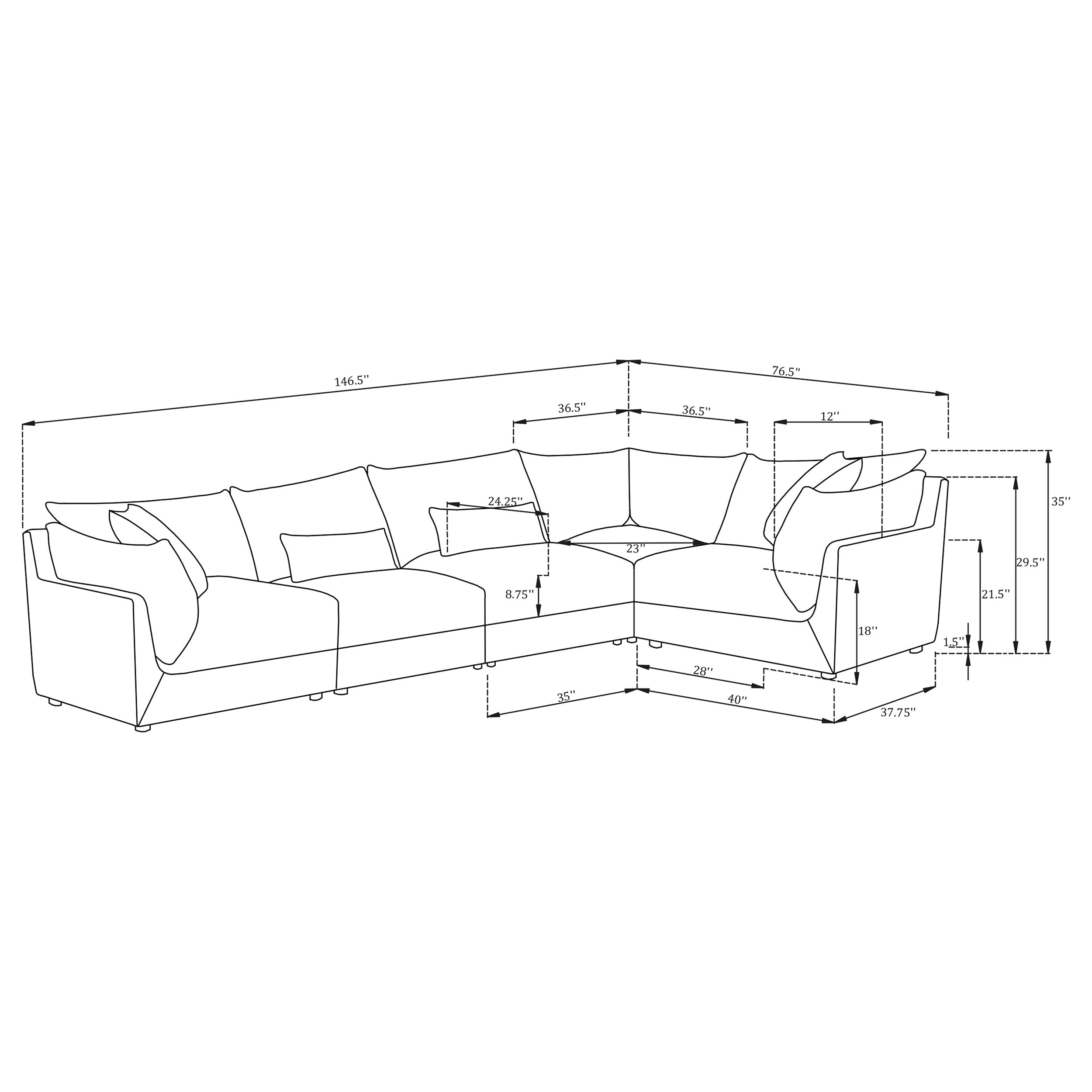 Sasha 5 Piece Sectionals - Luxury Home Furniture (MI)