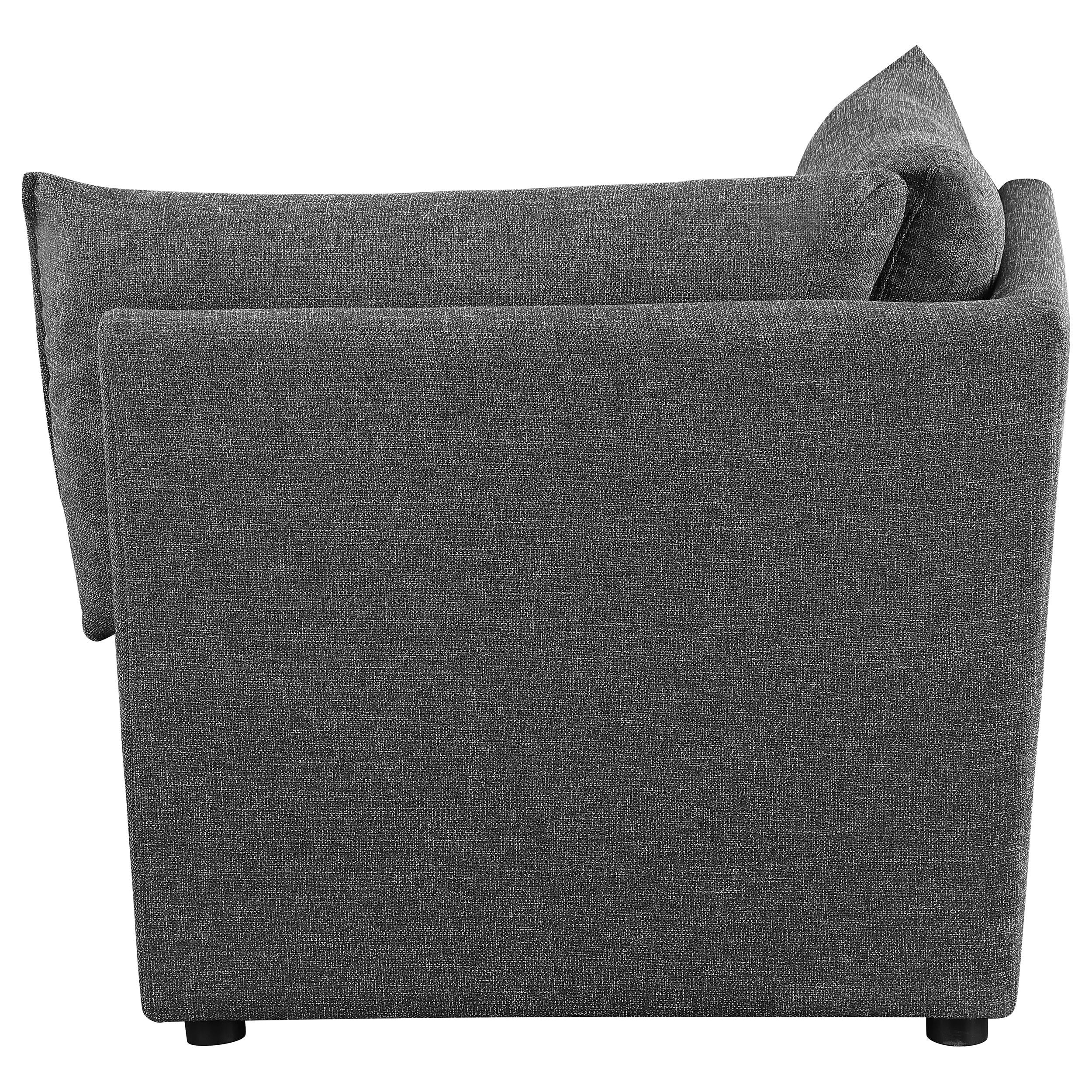 Sasha Upholstered Corner Chair Barely Black - Luxury Home Furniture (MI)
