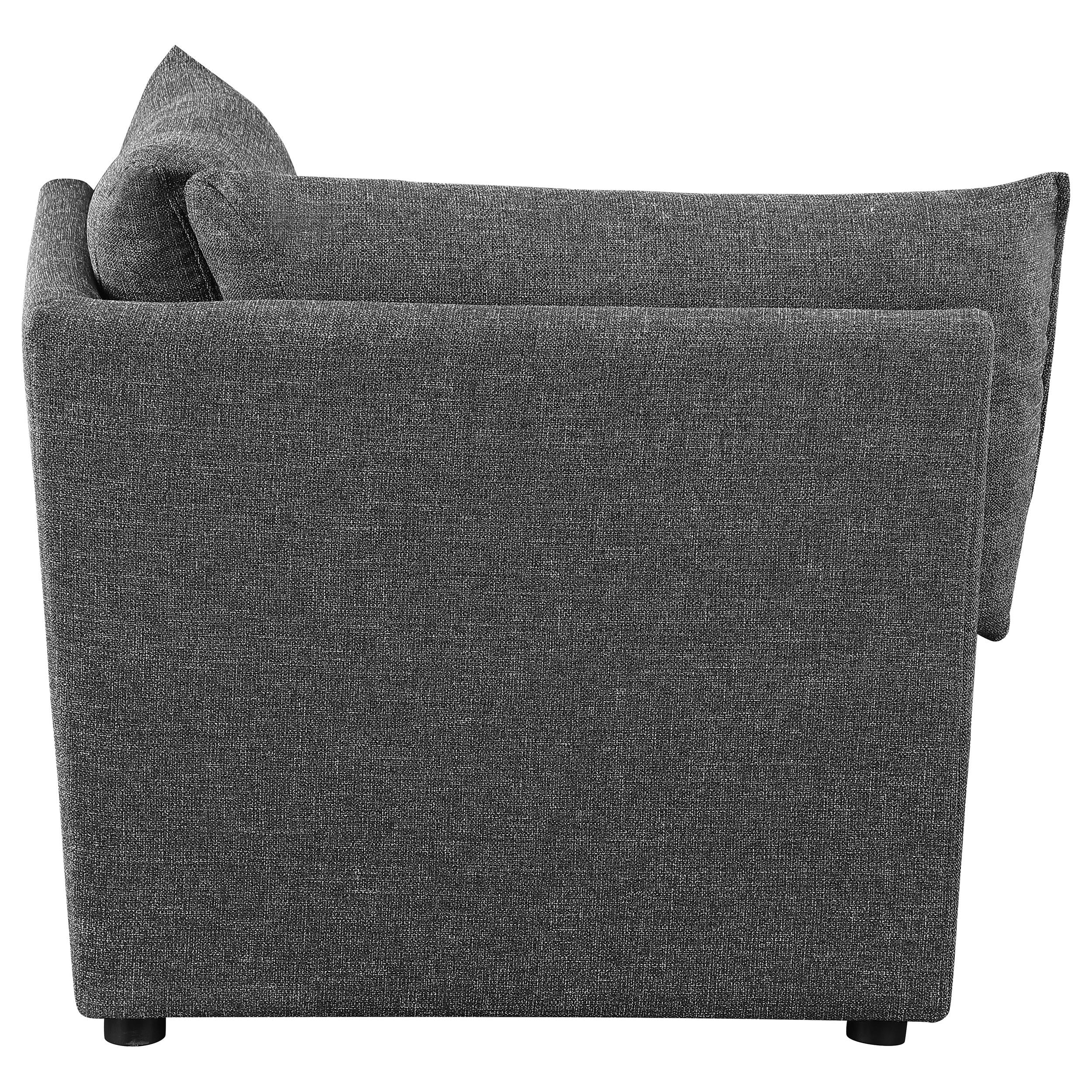 Sasha Upholstered Corner Chair Barely Black - Luxury Home Furniture (MI)