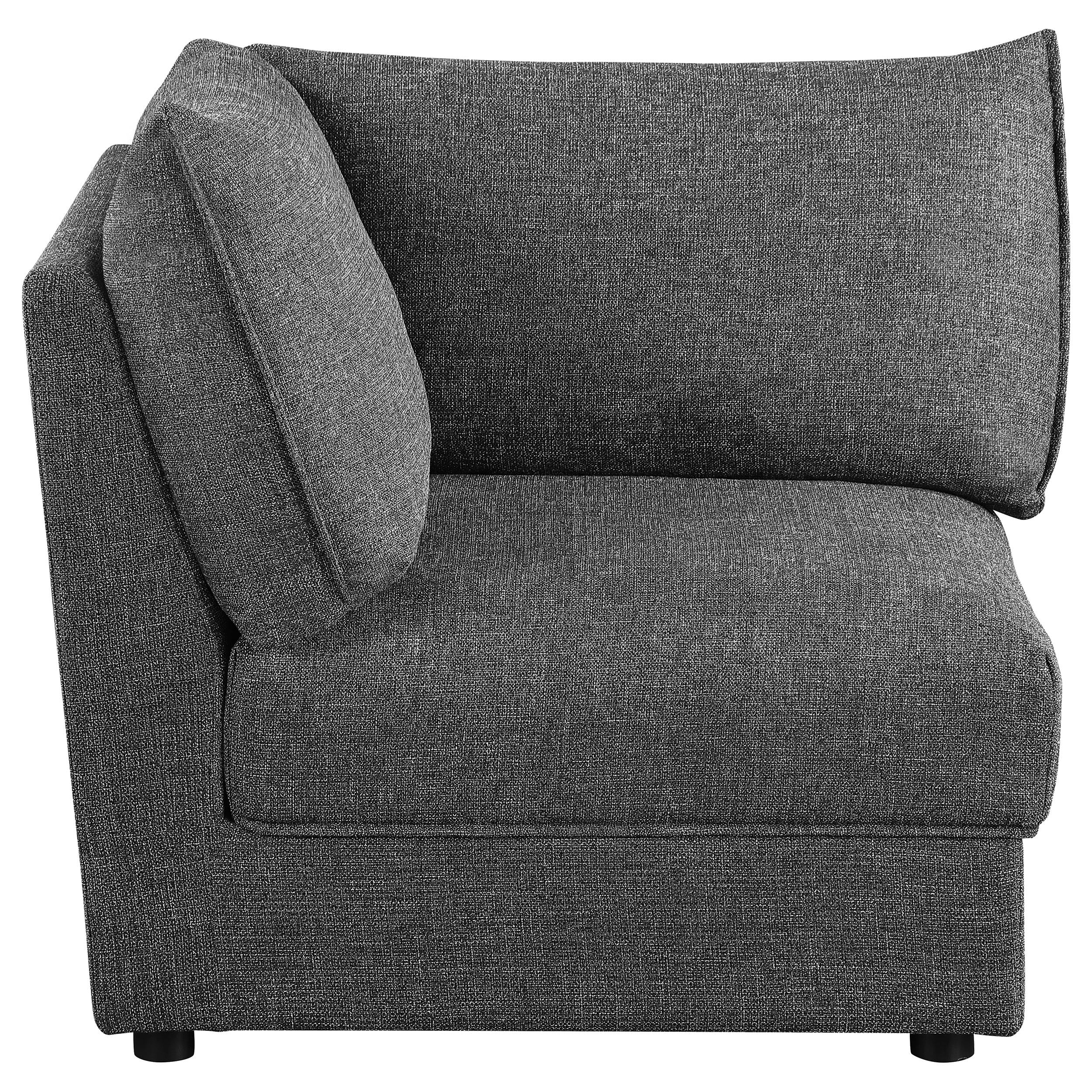 Sasha Upholstered Corner Chair Barely Black - Luxury Home Furniture (MI)