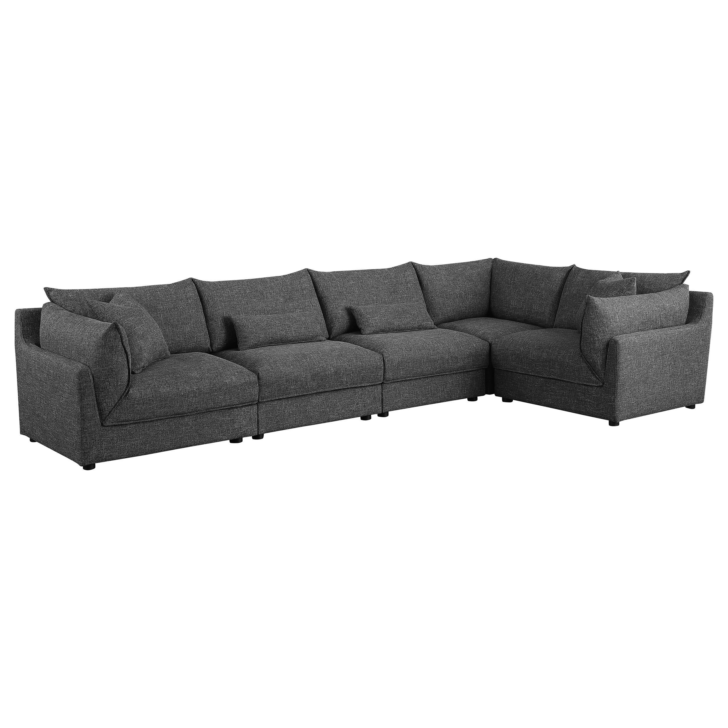 Sasha Upholstered Corner Chair Barely Black - Luxury Home Furniture (MI)