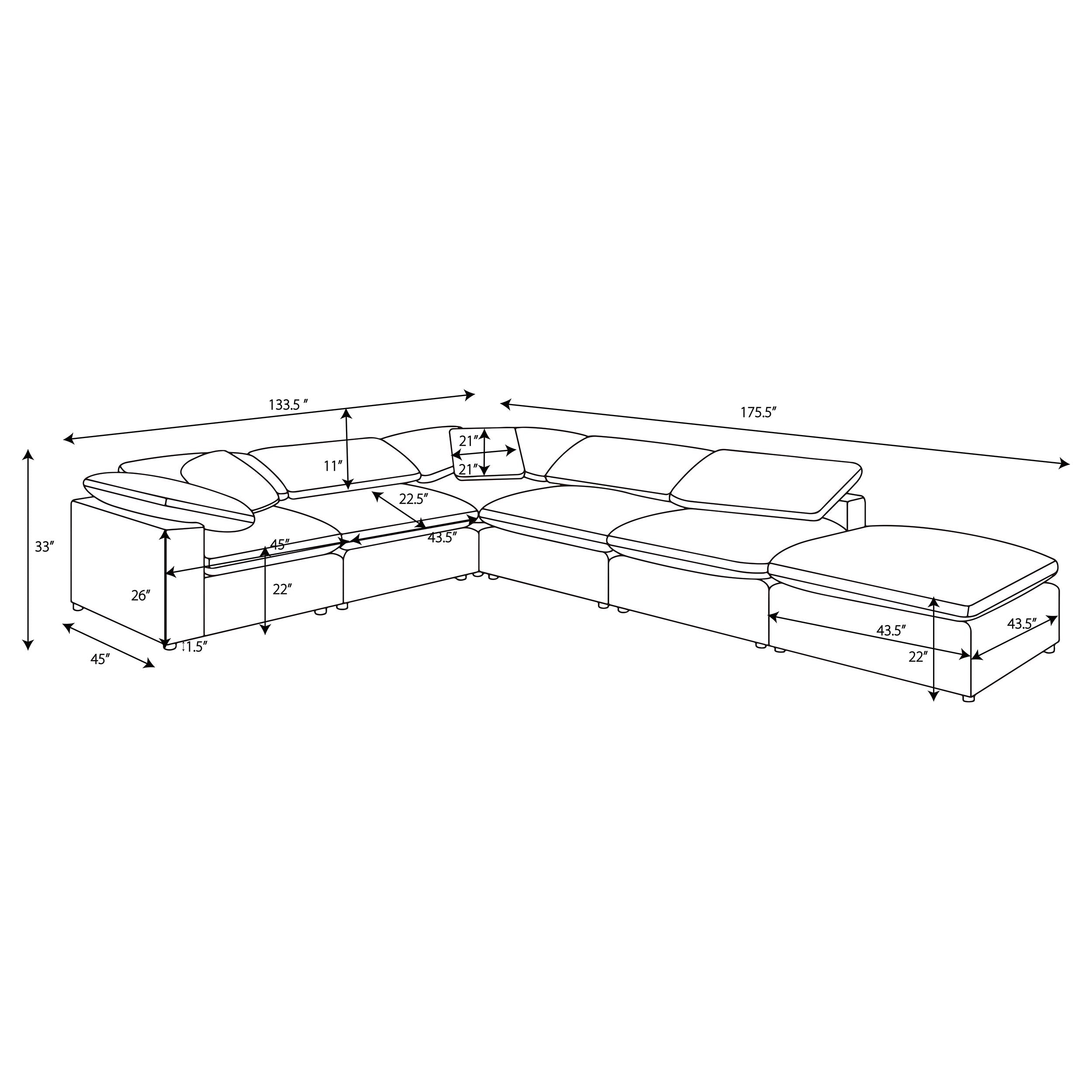Raleigh Modular Sectionals - Luxury Home Furniture (MI)