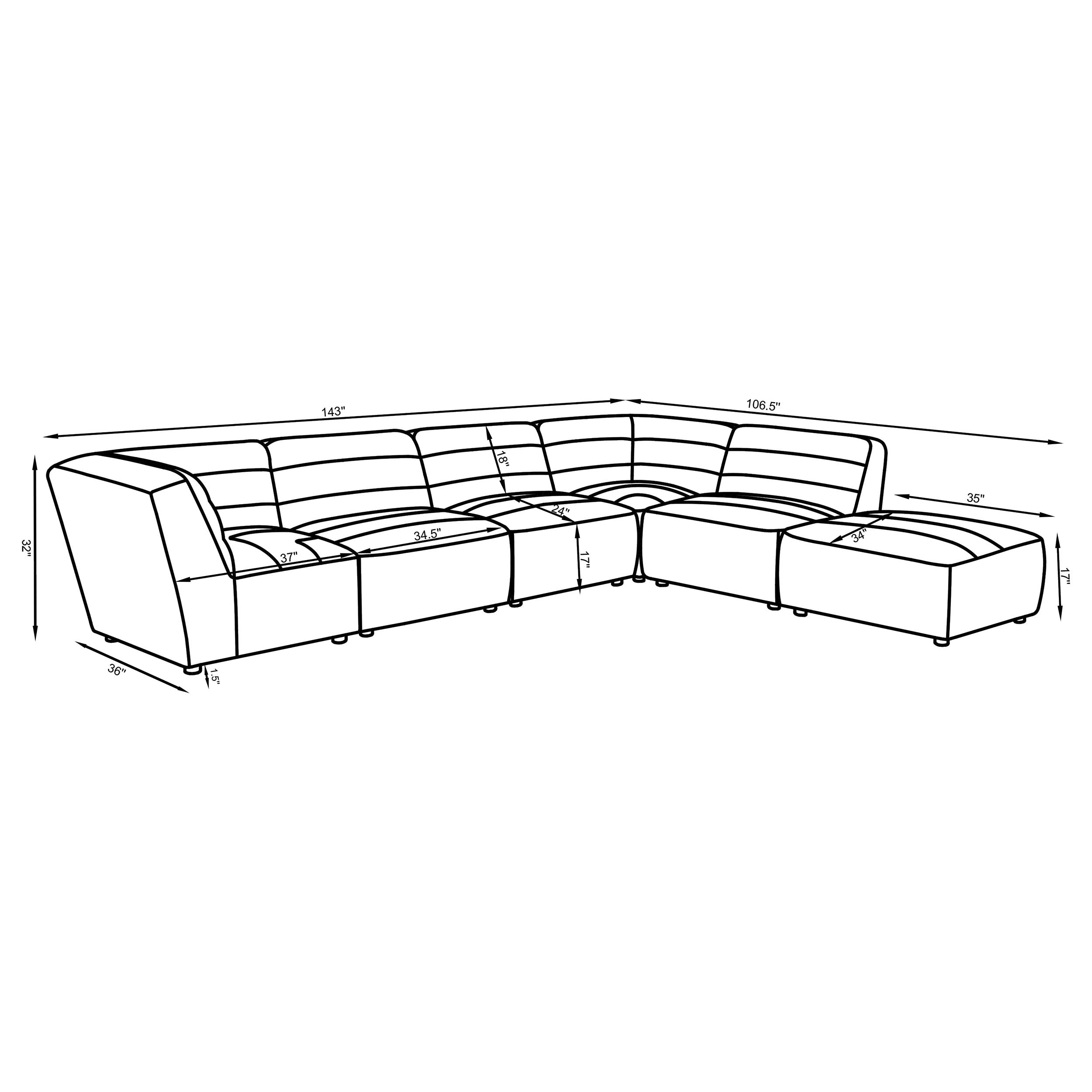 Sunny 6 Pc Sectional - Luxury Home Furniture (MI)