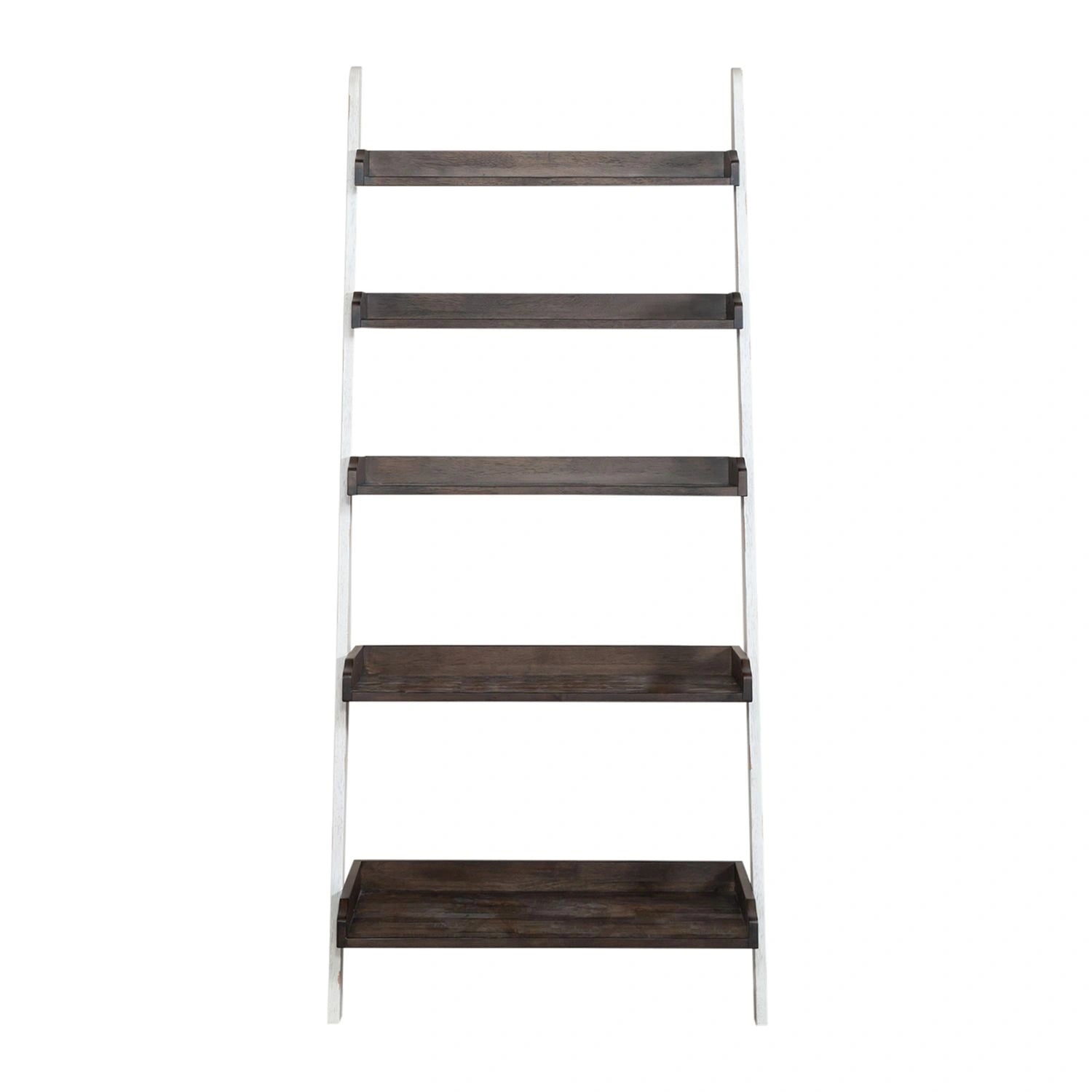 Farmhouse Leaning Bookcase in White/Oak image