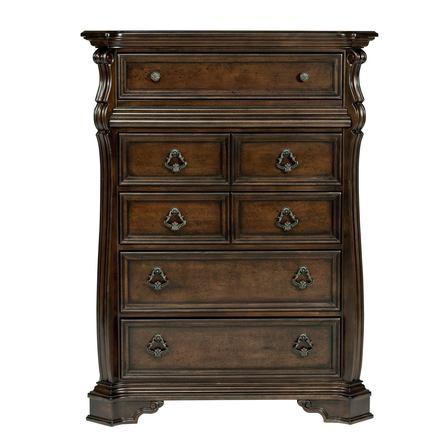 Arbor Place King California Sleigh Bed, Dresser & Mirror, Chest, Night Stand