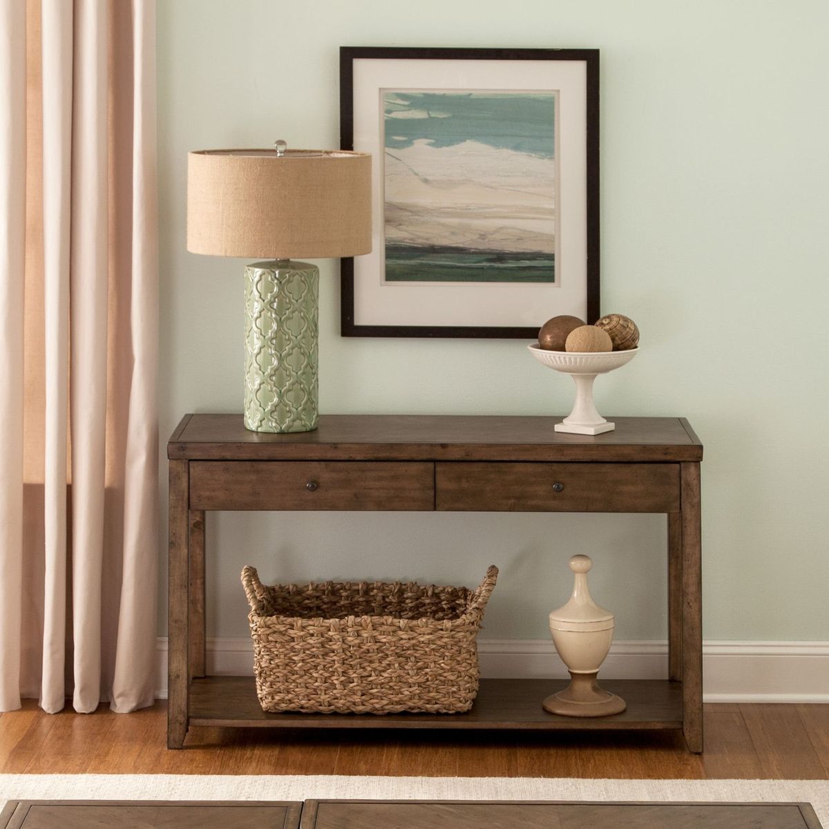 Liberty Furniture Mitchell Sofa Table in Brown - Luxury Home Furniture (MI)