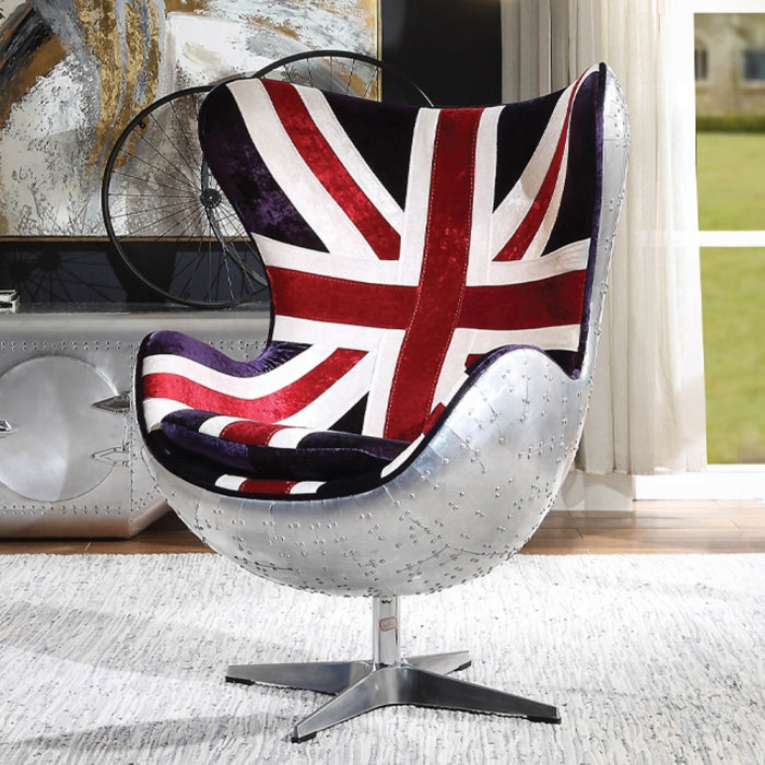 Brancaster British Flag Accent Chair With Swivel - Luxury Home Furniture (MI)