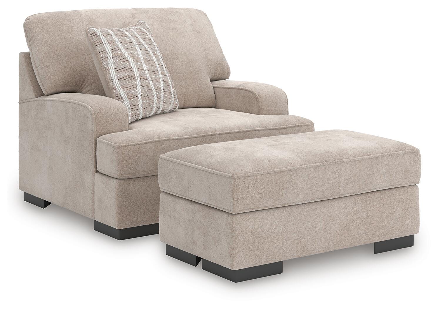 High Profile Chair & Ottoman Living Room Set - Luxury Home Furniture (MI)