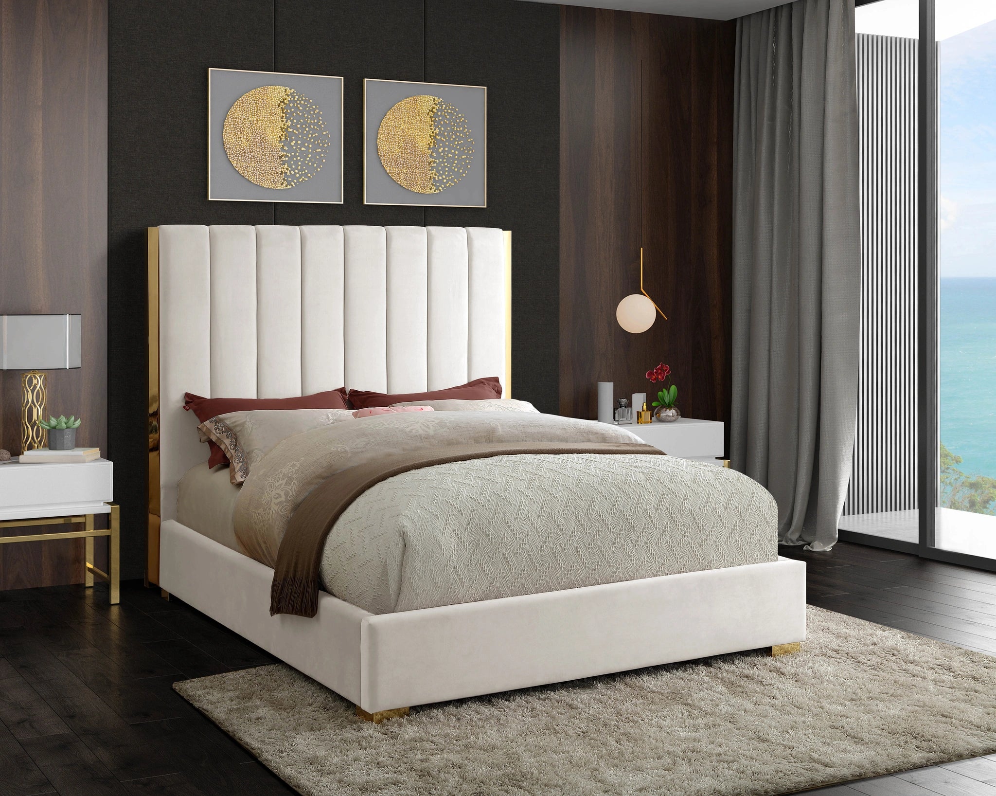 Becca Cream Velvet King Bed